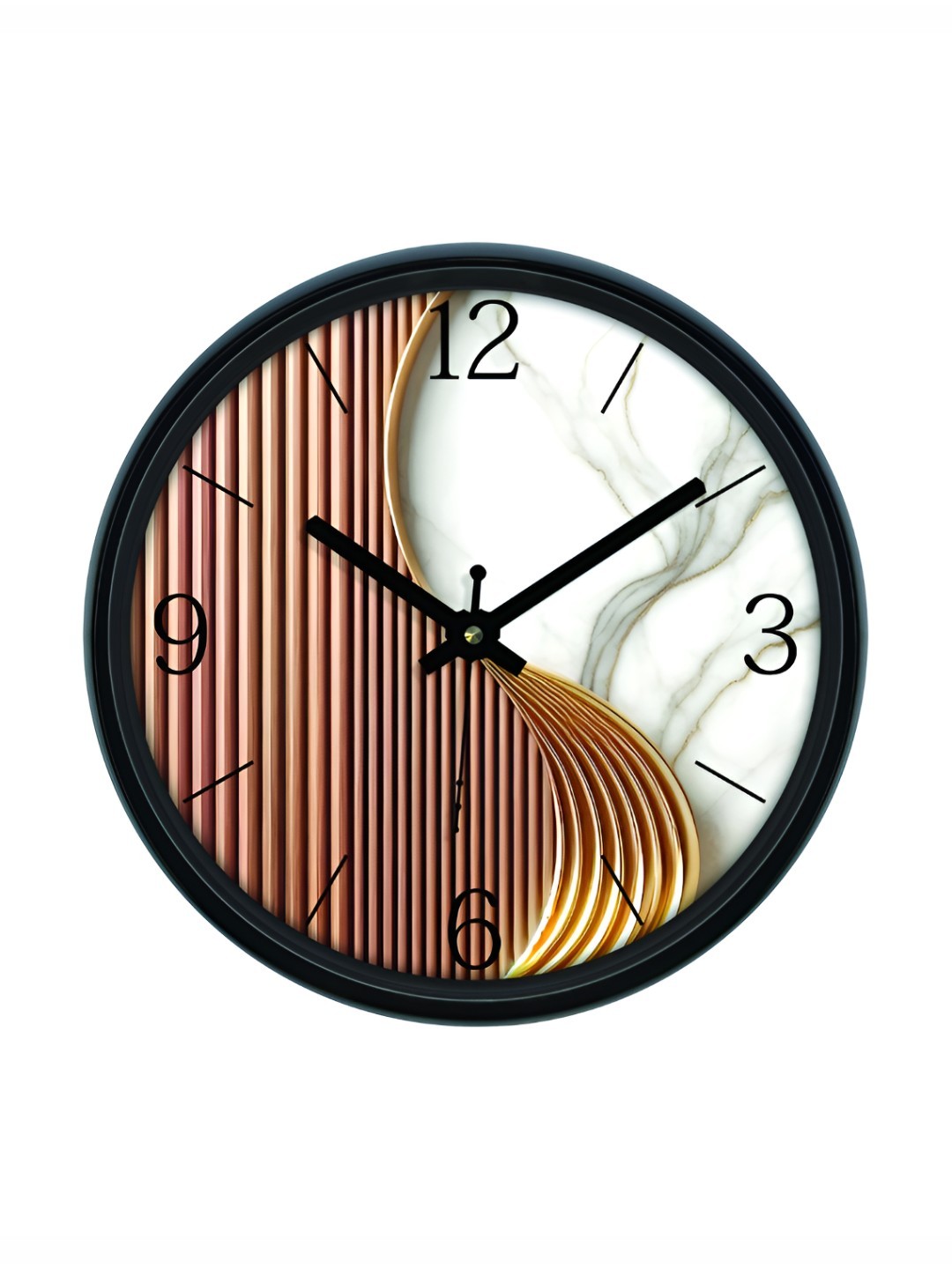 

RANDOM Printed Round Shaped Sweep Silent Movement Contemporary Wall Clock, Beige