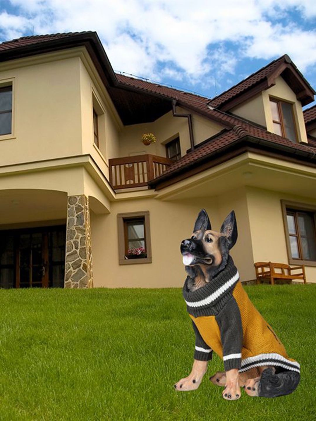 

Lulala Self Design Stretchable Dog Sweater, Yellow