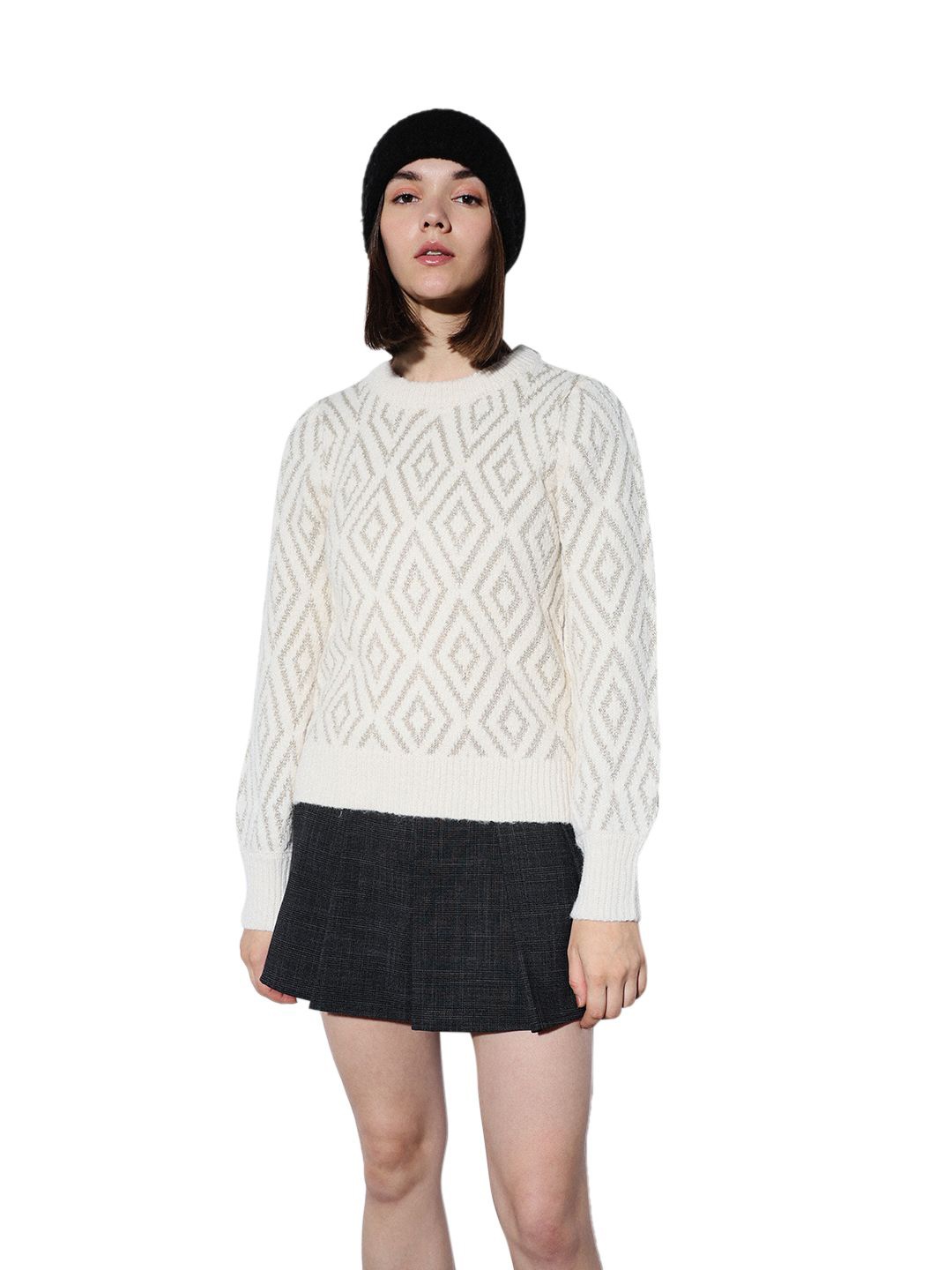 

ONLY Women Cable Knit Pullover, White
