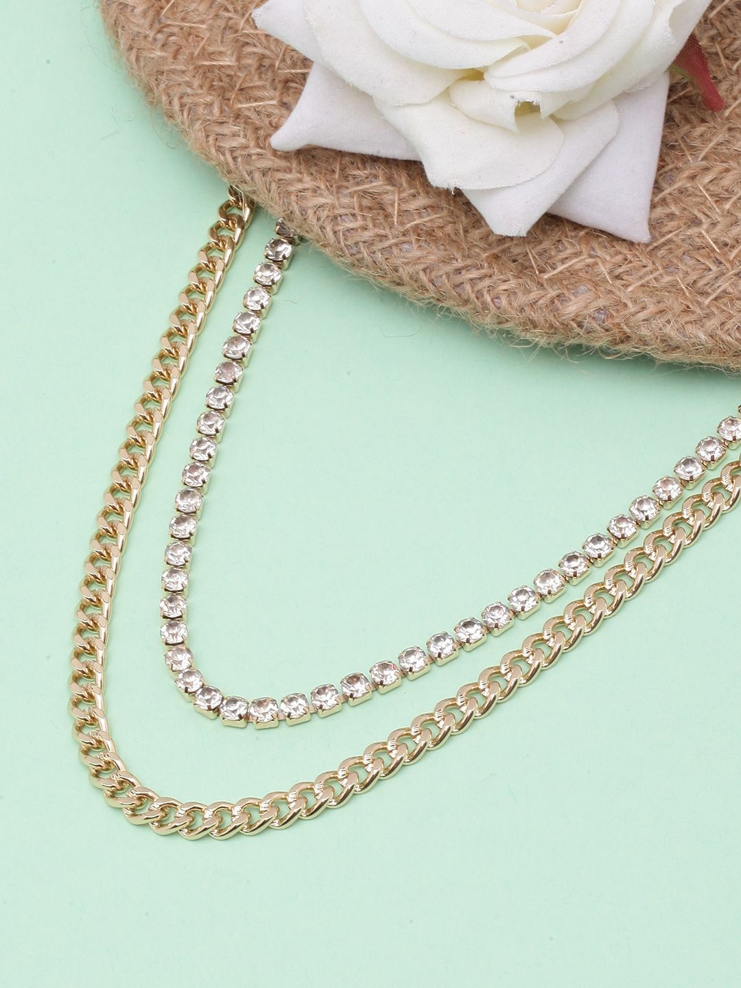 

KPOP Brass Gold-Plated Layered Necklace