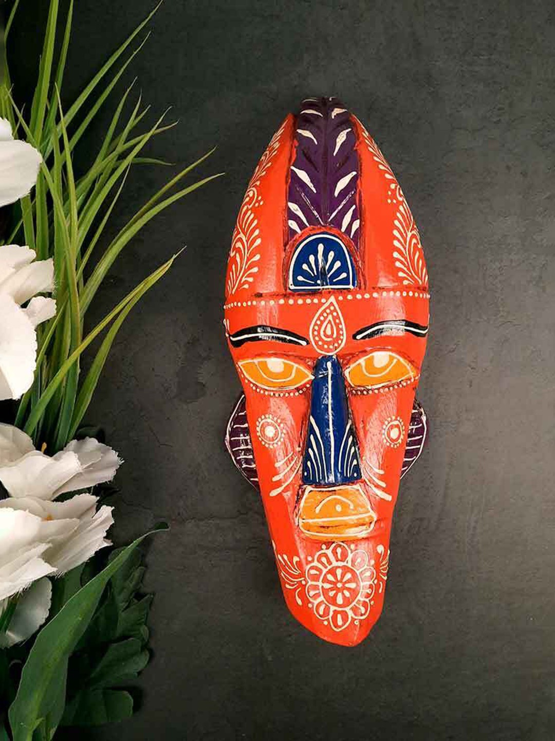 

apka mart Orange Printed Wooden Wall Decor