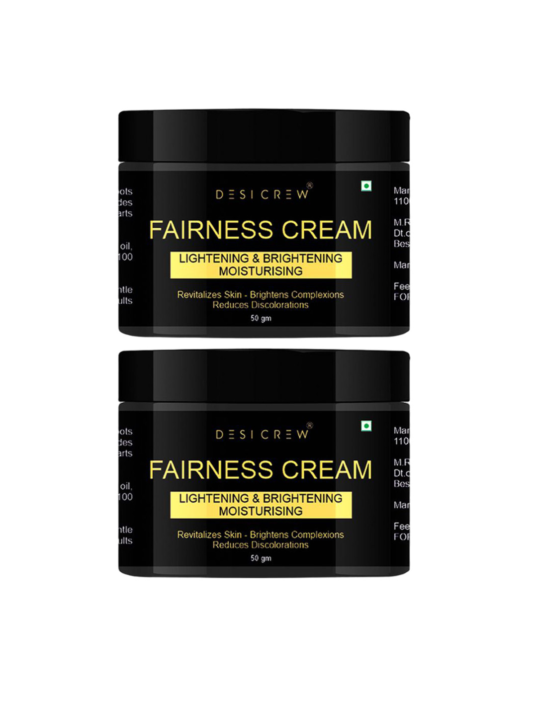 

Desi Crew Set Of 2 Lightening & Brightening Fairness Cream - 50g Each, Black