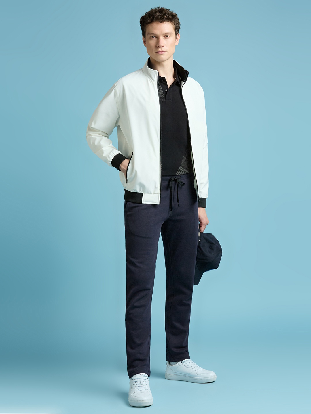 

Pepe Jeans Men Mock Collar Solid Casual Sporty Jacket, White