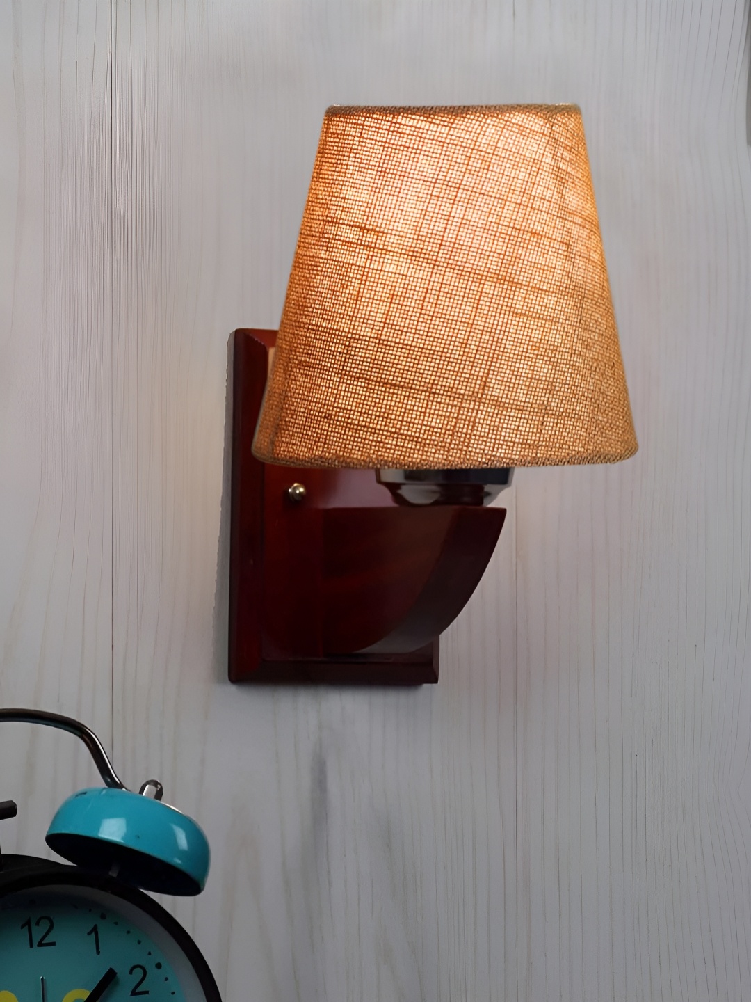 

Devansh Beige & Brown Wood Traditional Frustum Shaped Wall Lamp