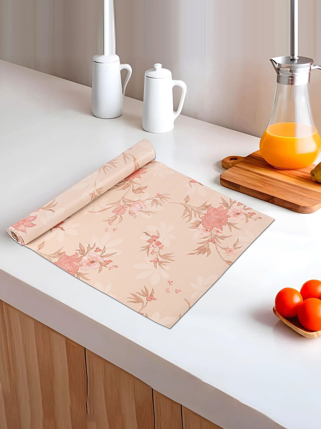 

Kuber Industries Cream & Pink Water Resistant Shelf Liner Organiser