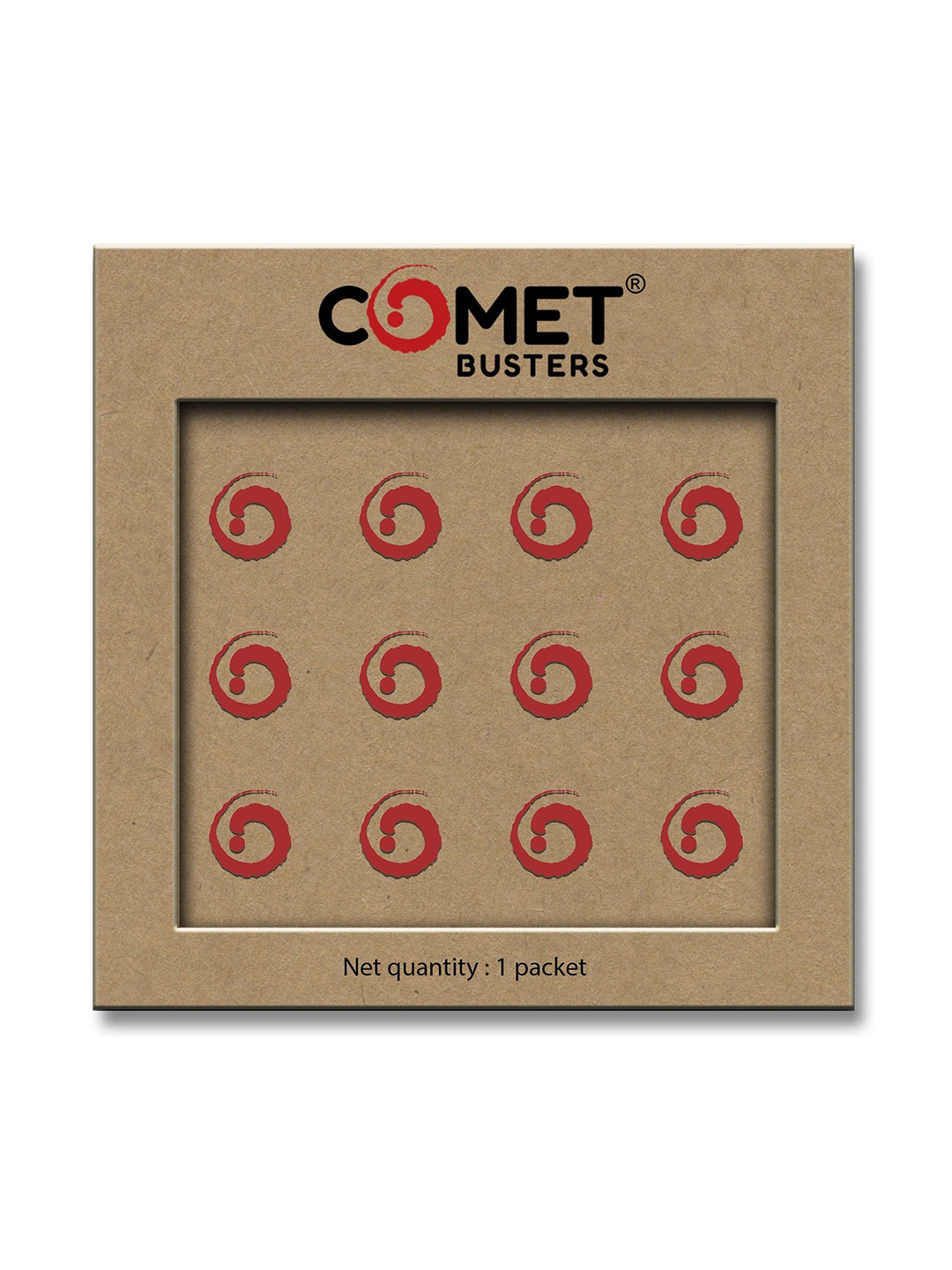 

Comet Busters Circular Traditional Bindis - Red