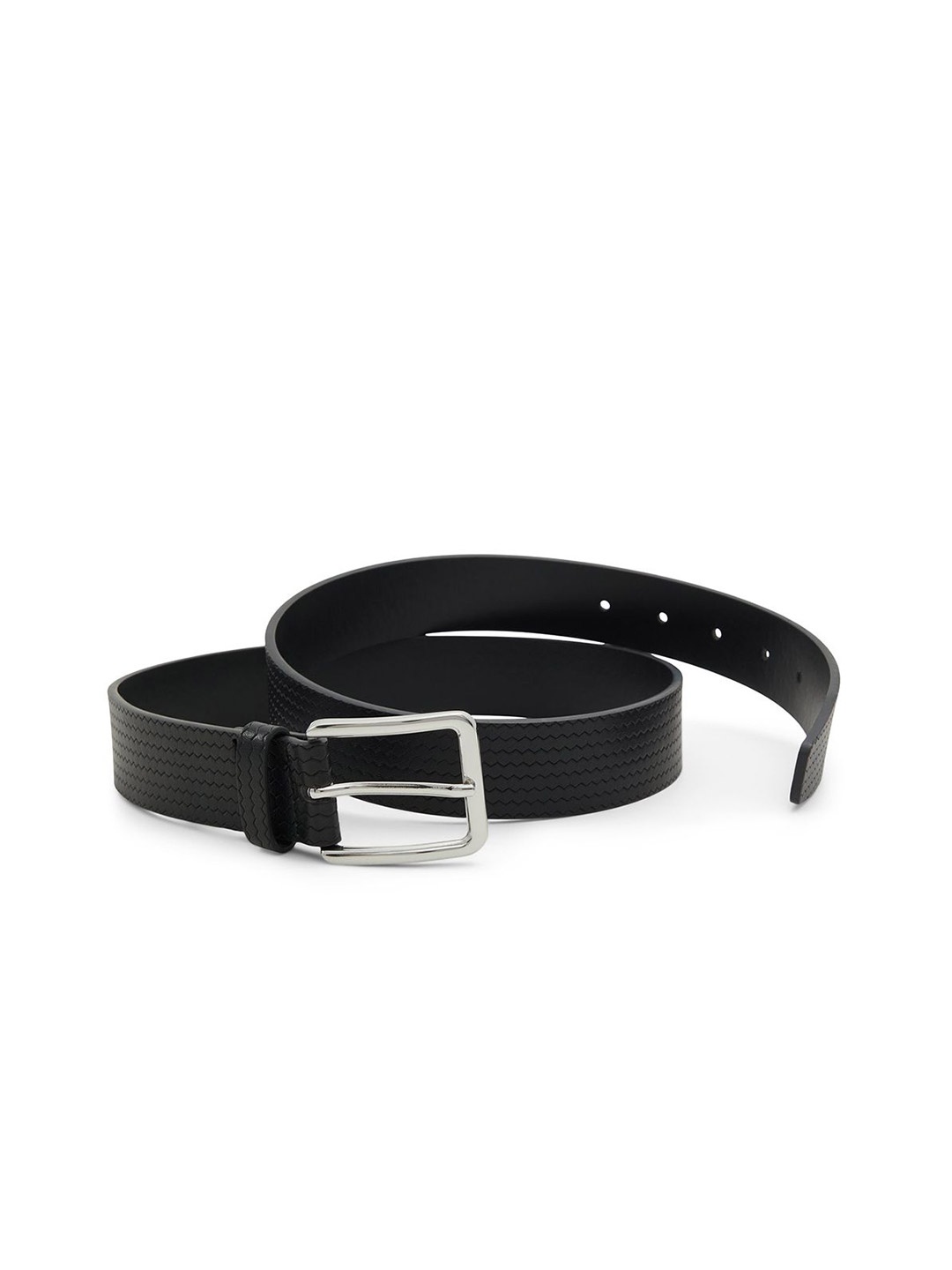

ALDO Men Textured Tang Closure Leather Casual Belt, Black