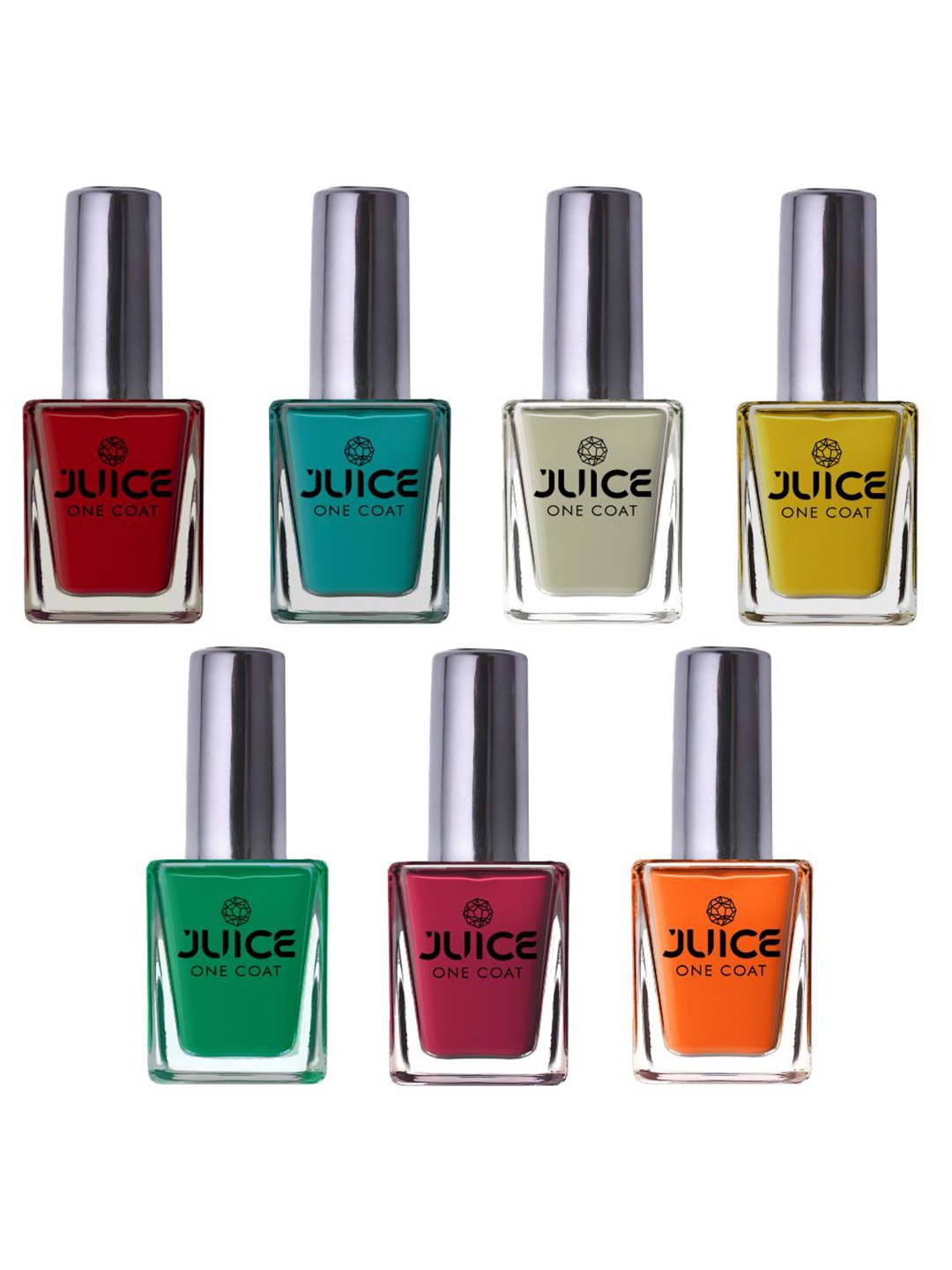 

JUICE Set Of 7 One Coat Longlasting Quick Dry Nail Paint 11 ml Each- Diwali Collection, Orange