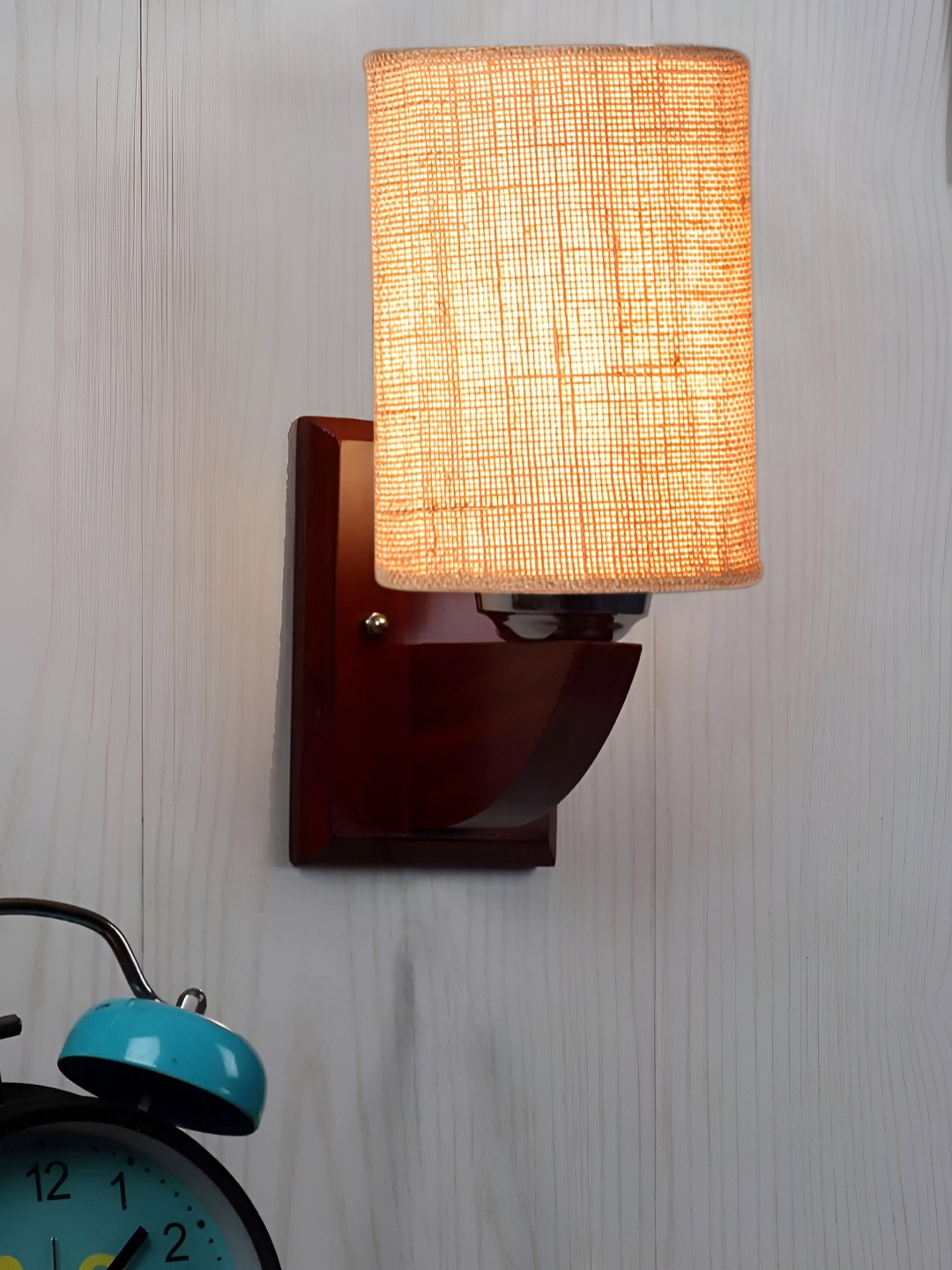 

Devansh Beige & Brown Wood Traditional Cylinder Shaped Wall Lamp