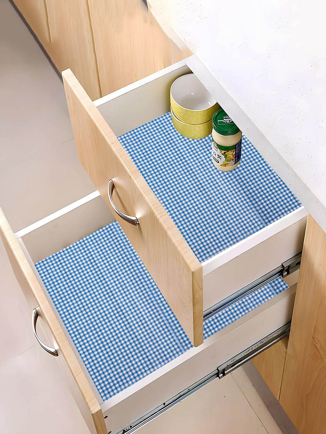 

Kuber Industries White 2 Pieces Water Resistant Shelf Liner Organisers