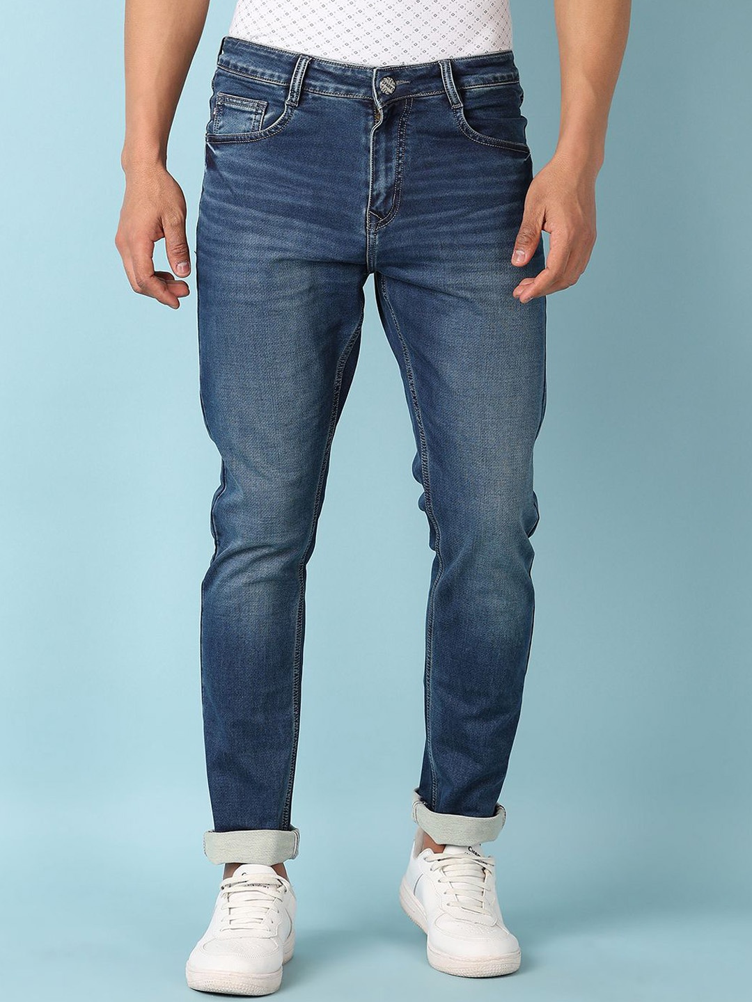 

V-Mart Men Skinny Fit Light Fade Stretchable Jeans, Blue