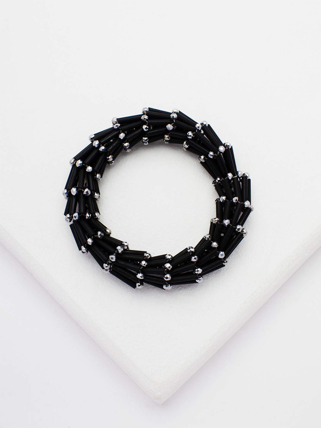 

Rhea Rhodium-Plated Bracelet, Black