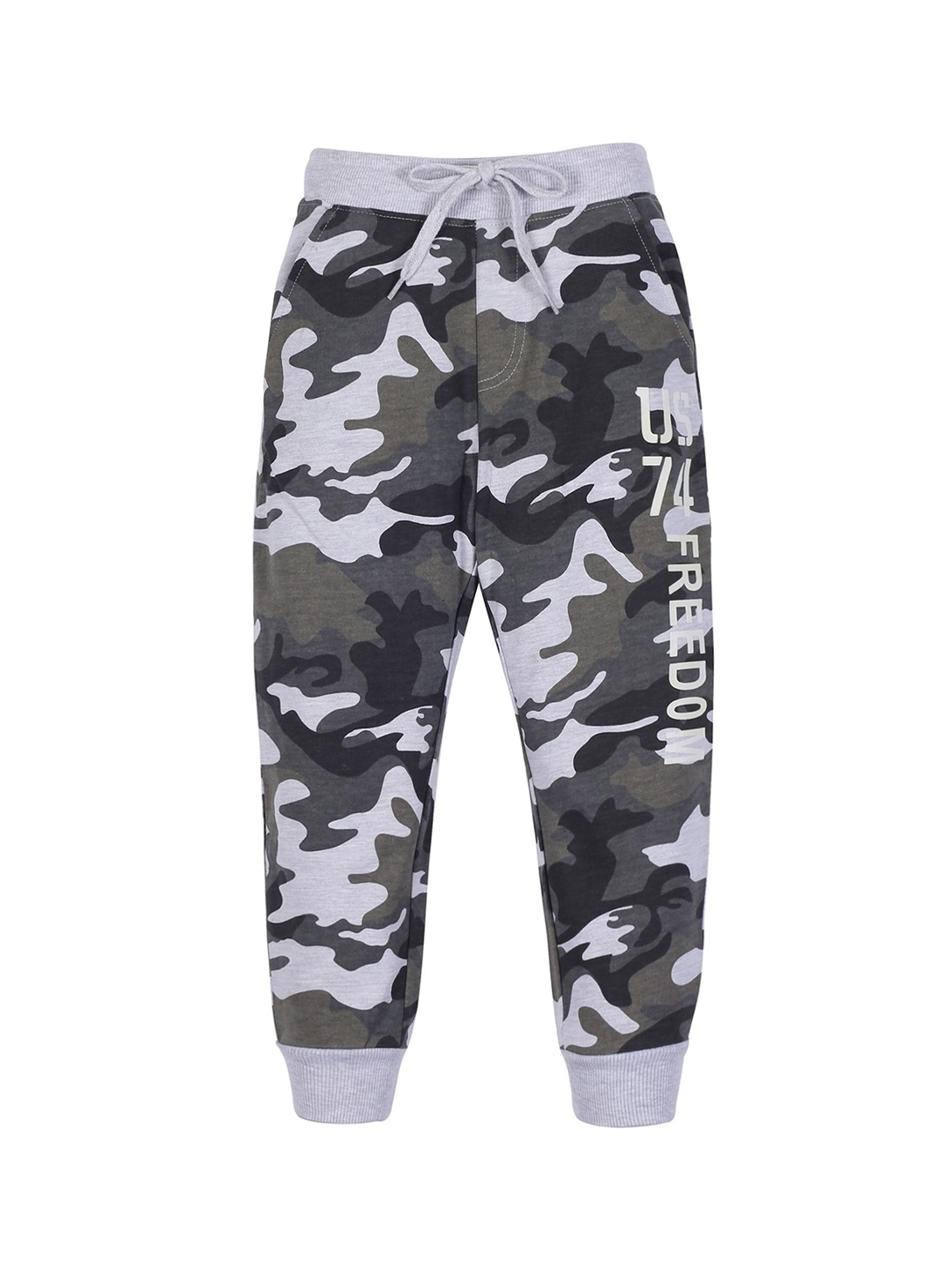 

PLUM TREE Boys Camouflage Printed Pure Cotton Joggers, Khaki