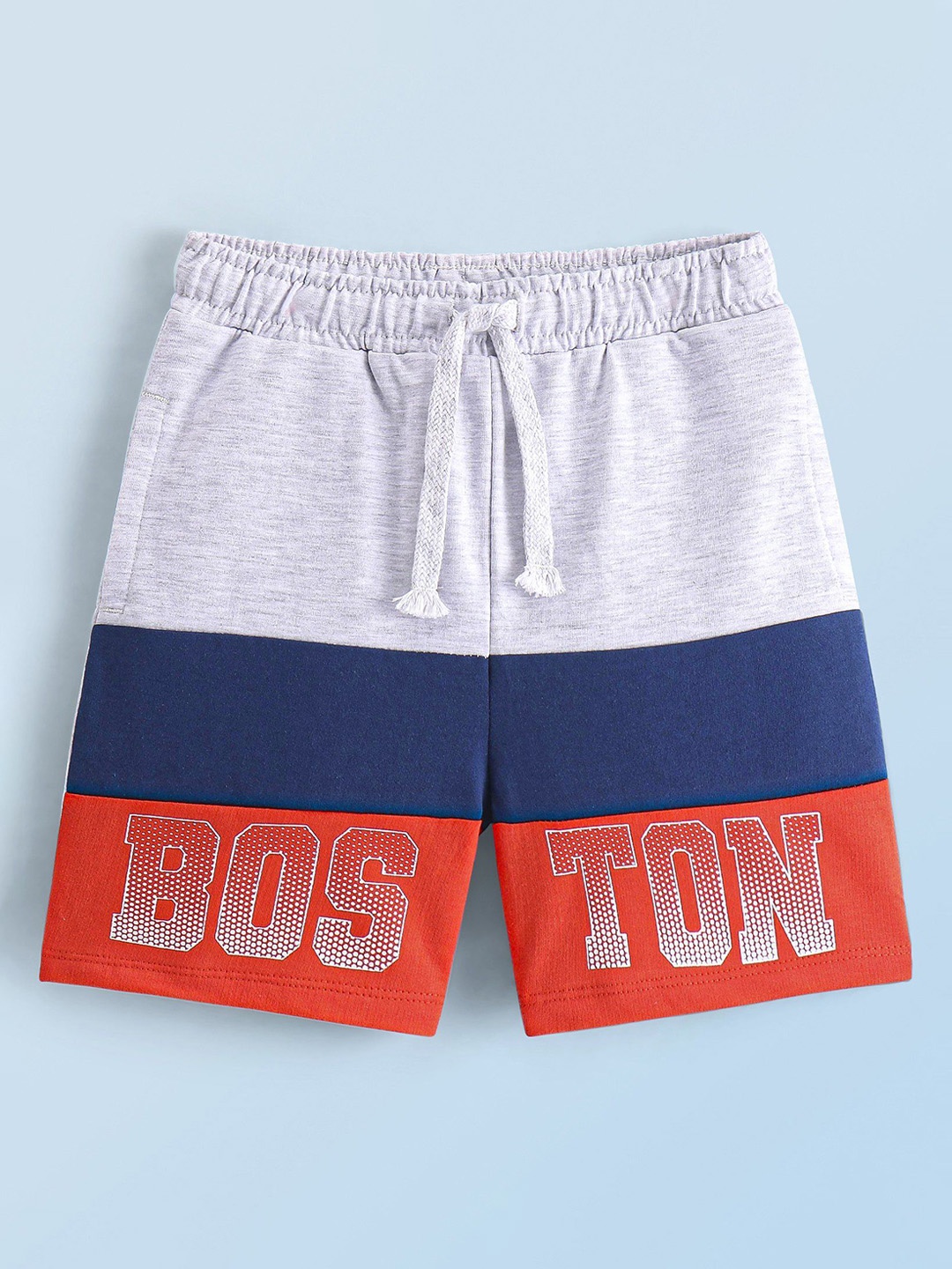 

Honeyhap Boys Colourblocked Knitted Cotton Shorts, Grey
