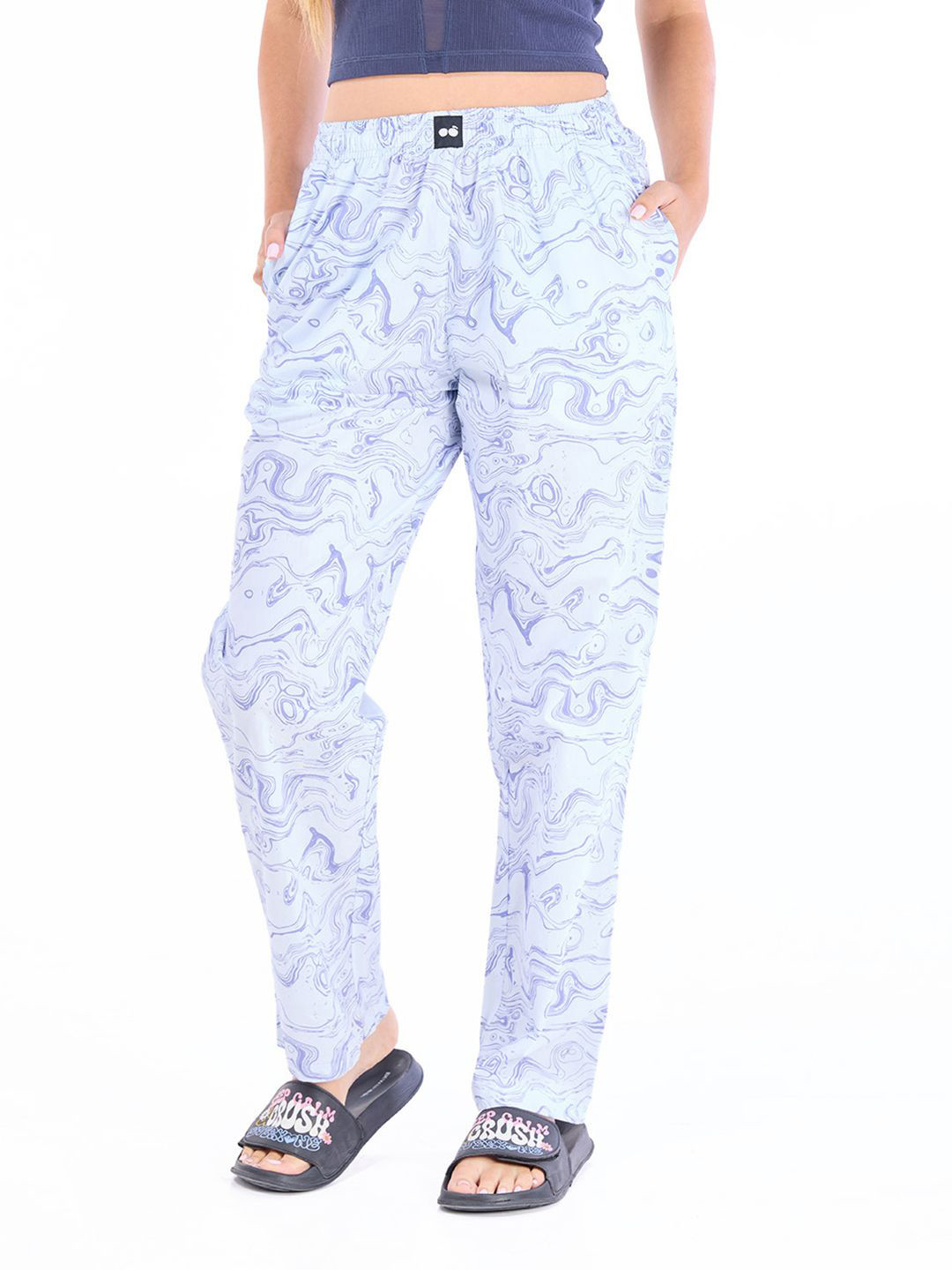 

Bewakoof Women Printed Cotton Lounge Pant, Blue