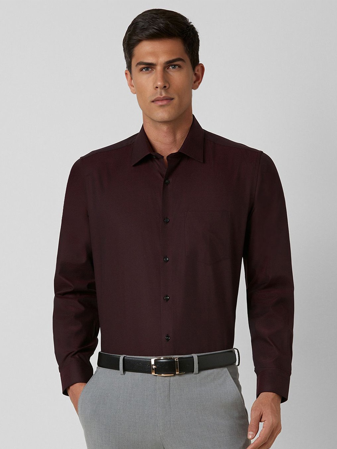 

Van Heusen Men Opaque Formal Shirt, Brown