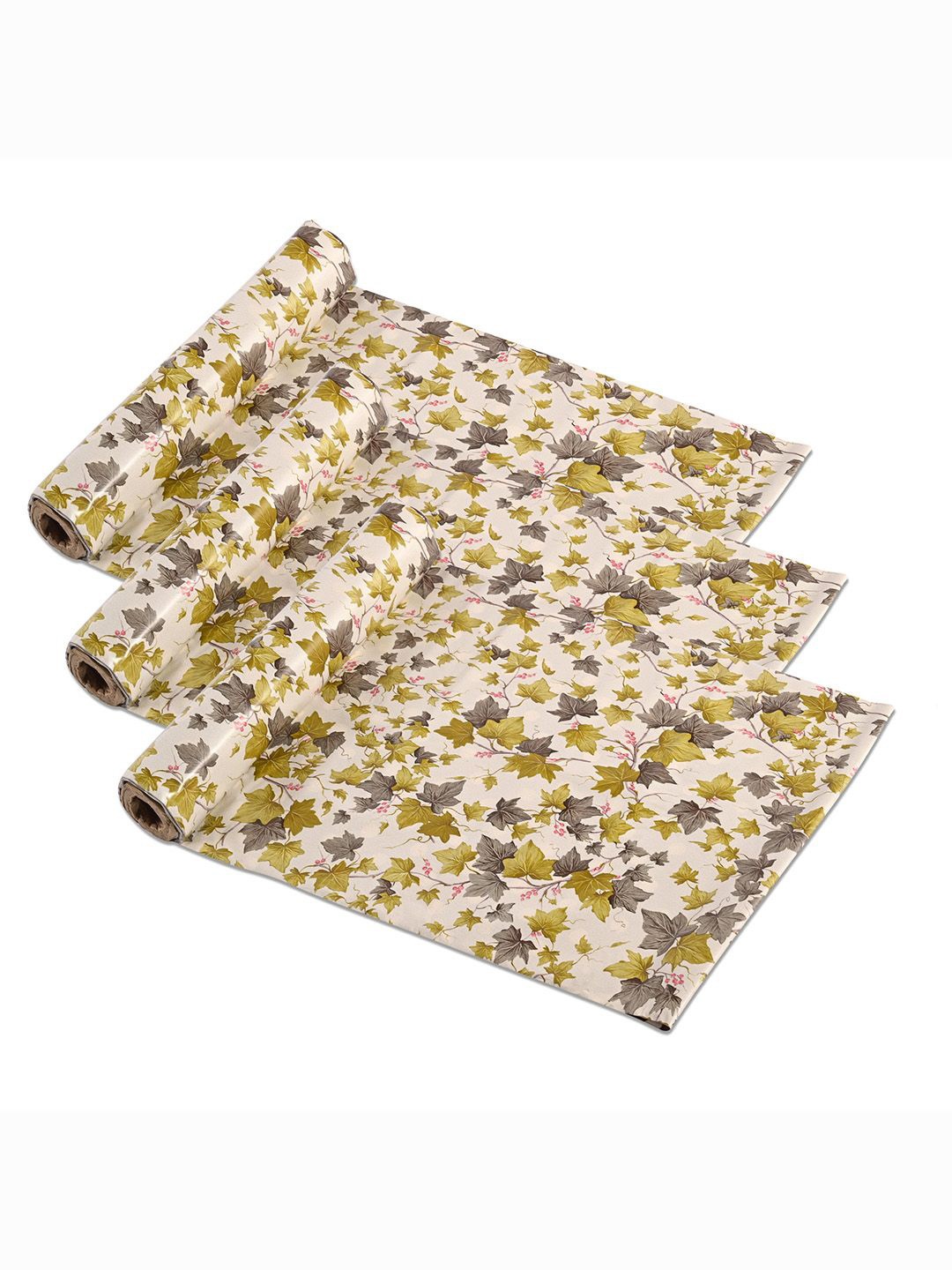 

Kuber Industries Cream & Green 3 Pieces Water Resistant Shelf Liner Organisers