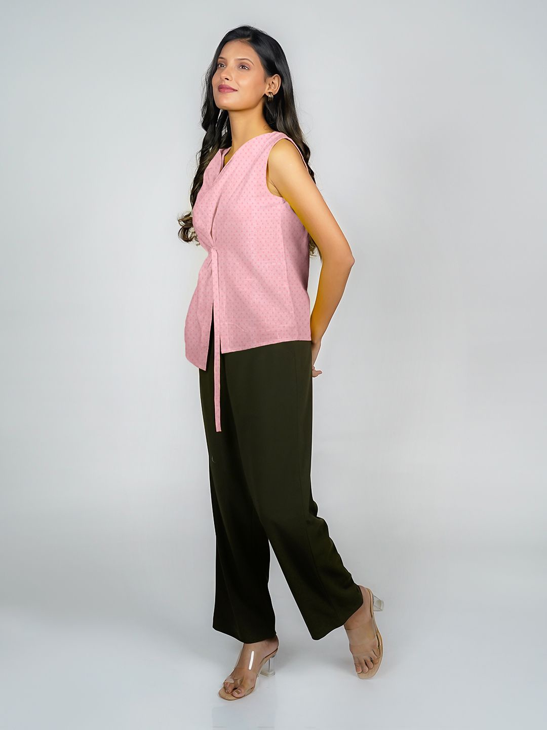 

Zink London Women Abstract Printed Top, Pink