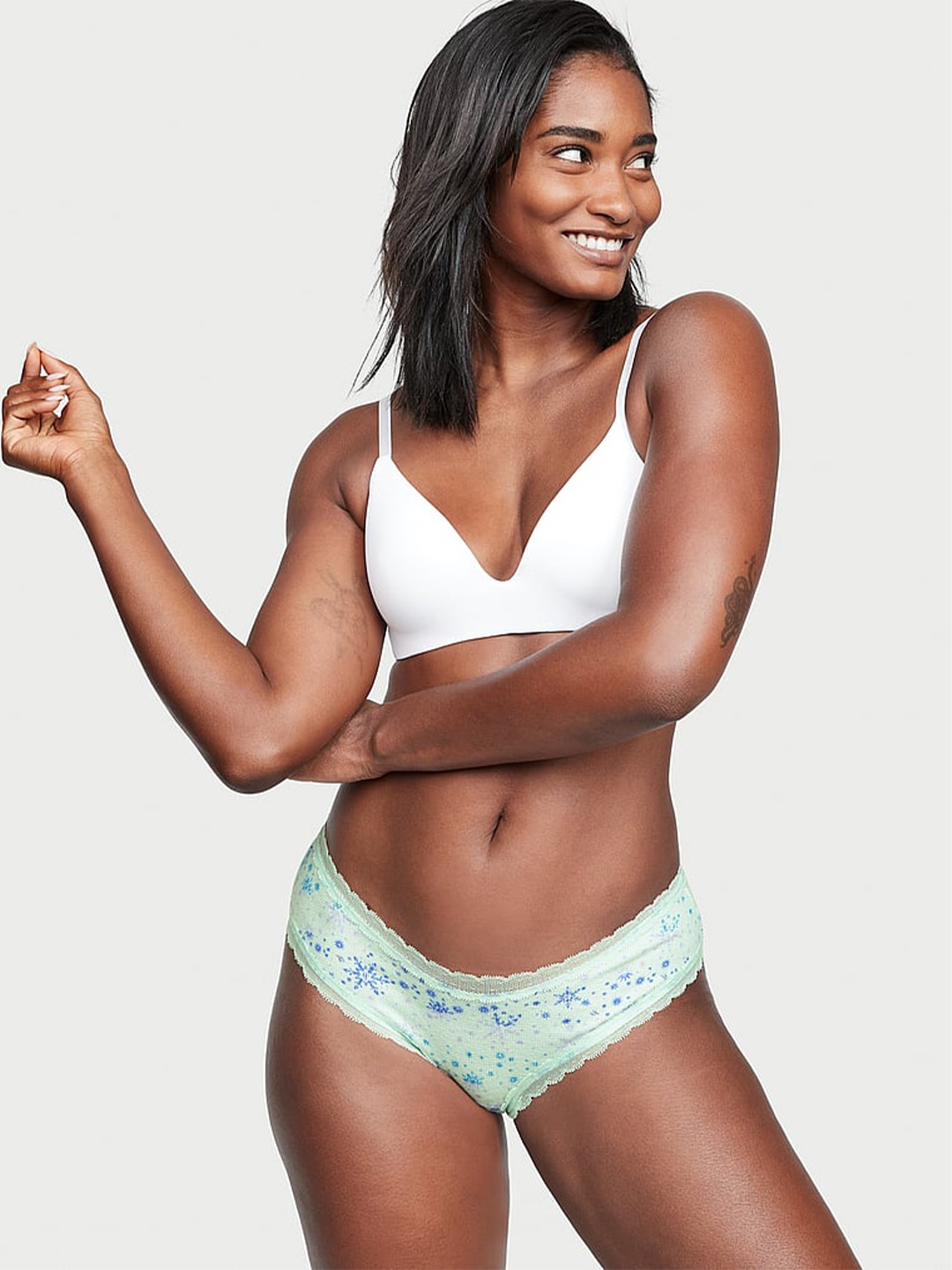 

Victoria's Secret Women Low-Rise Self Design Basic Briefs, Blue