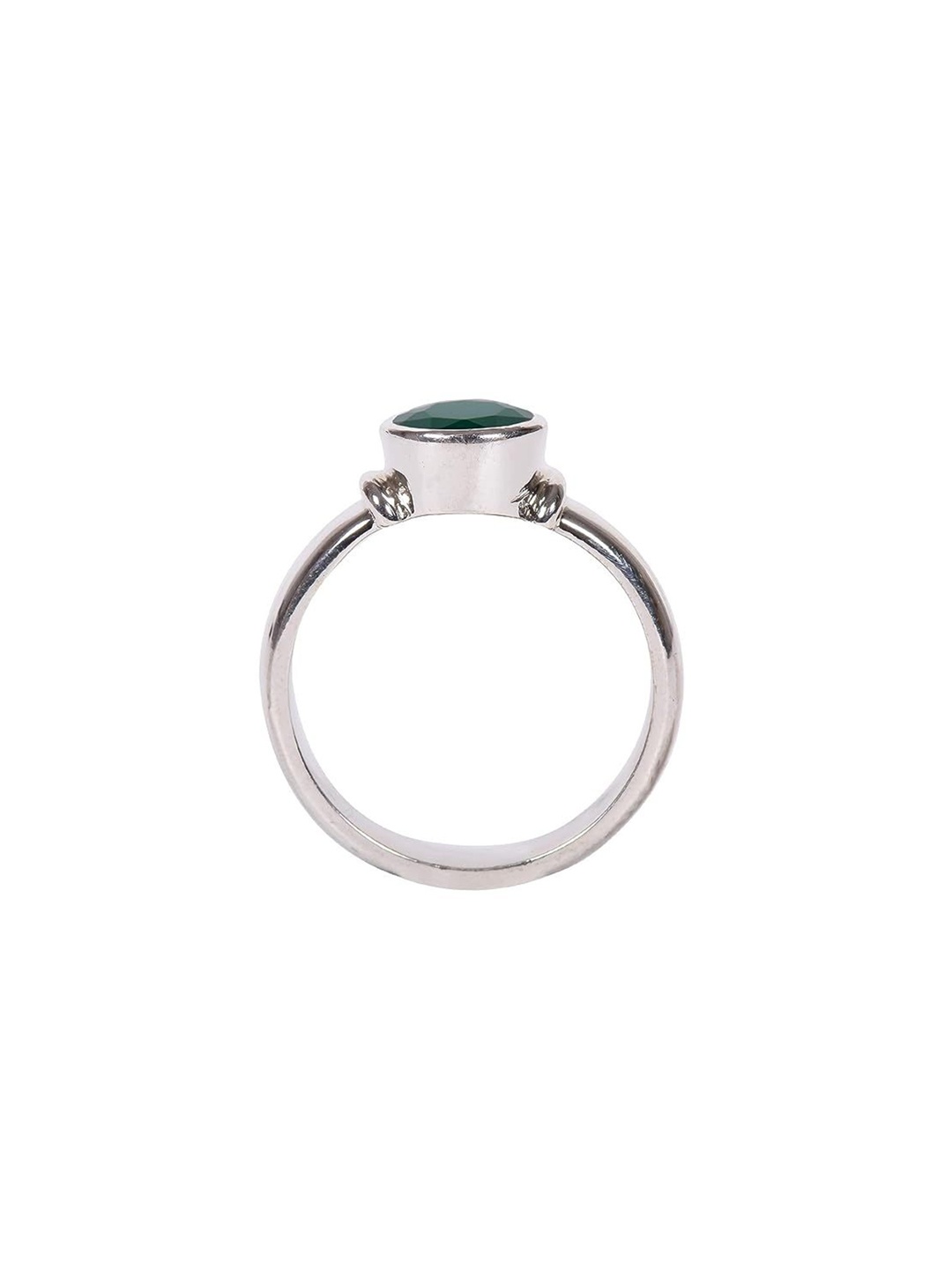 

De Flossy Silver Unisex 925 Sterling Stone Studded Finger Ring