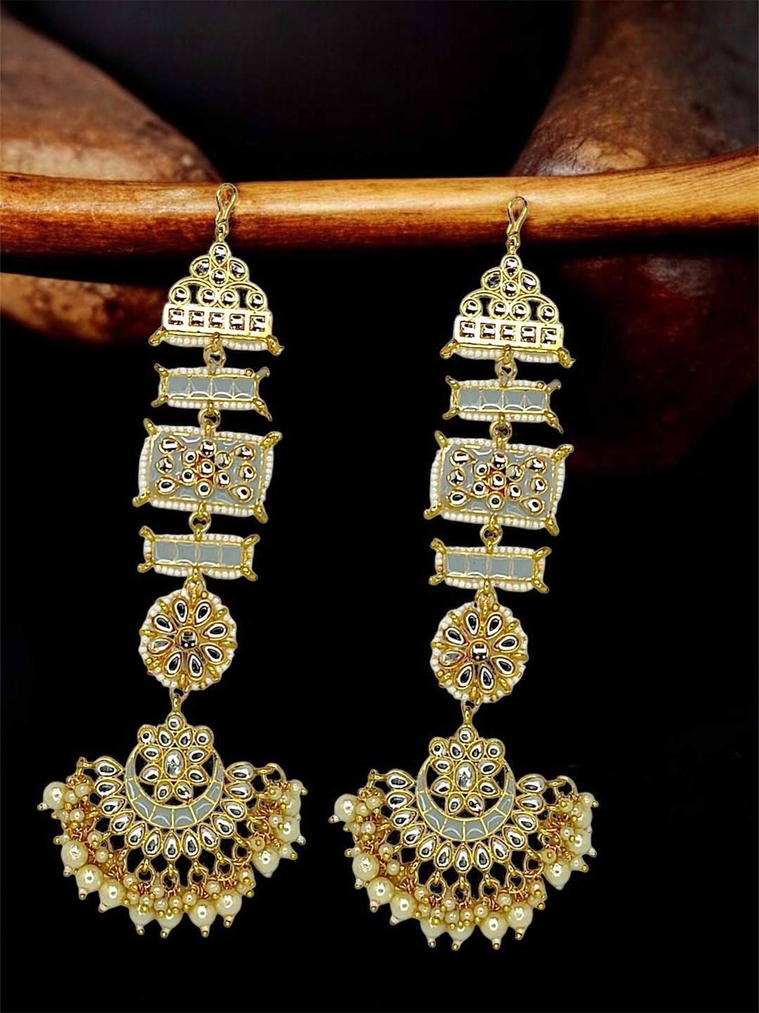 

9blings Geometric Drop Earrings, Grey