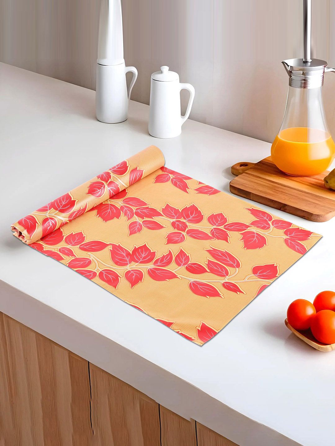 

Kuber Industries Yellow & Pink Printed Water Resistant Shelf Liner Organisers