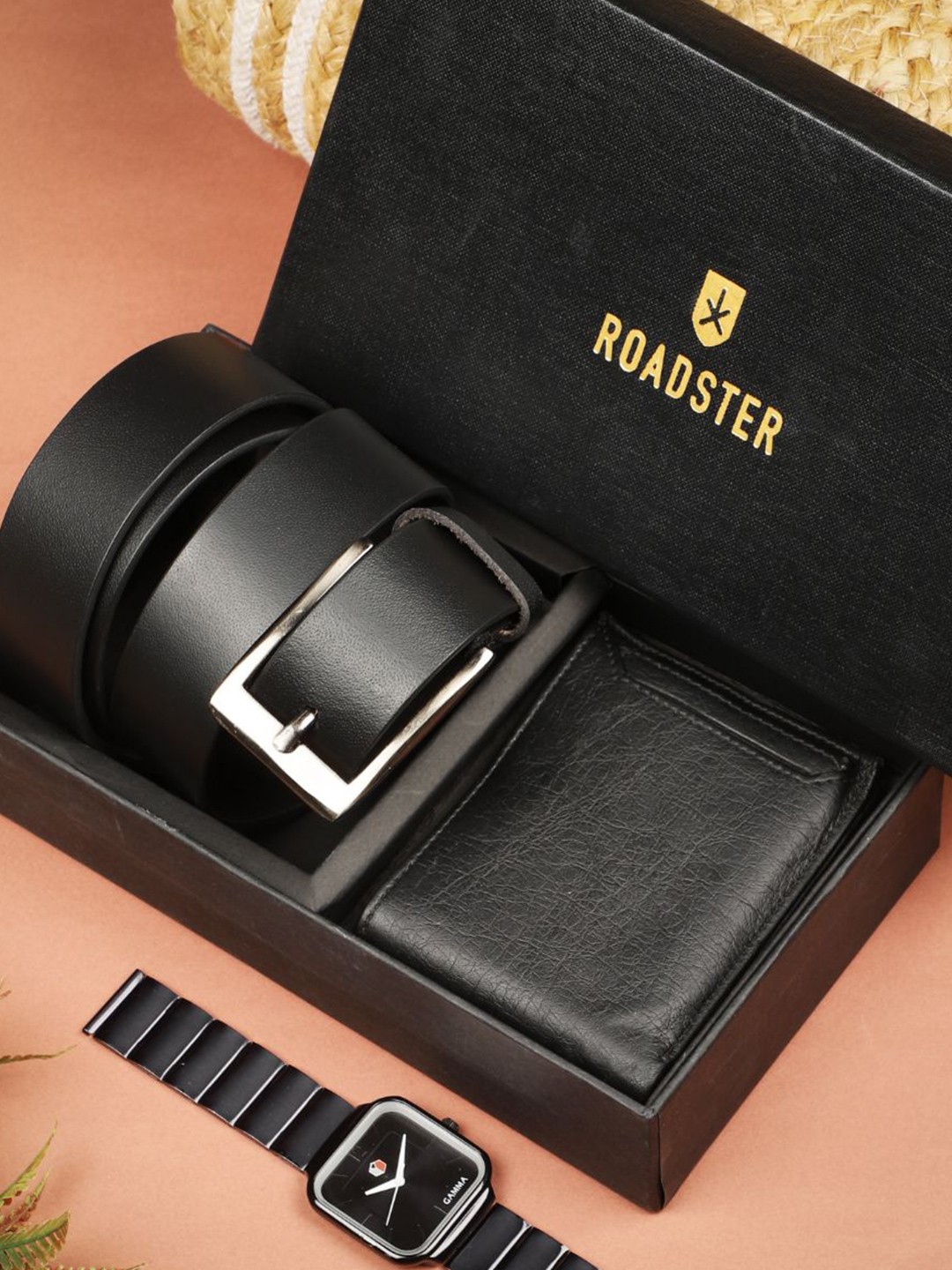 

Roadster Men Accessory Gift Set of, Black