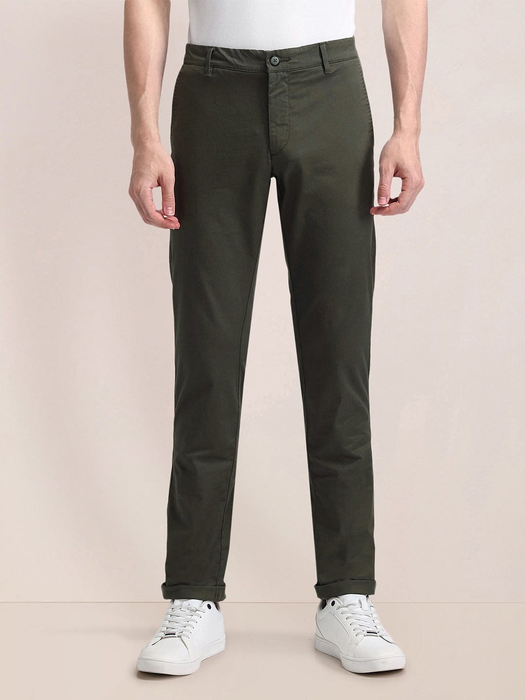 

U.S. Polo Assn. Men Slim Fit Chinos Trousers, Green