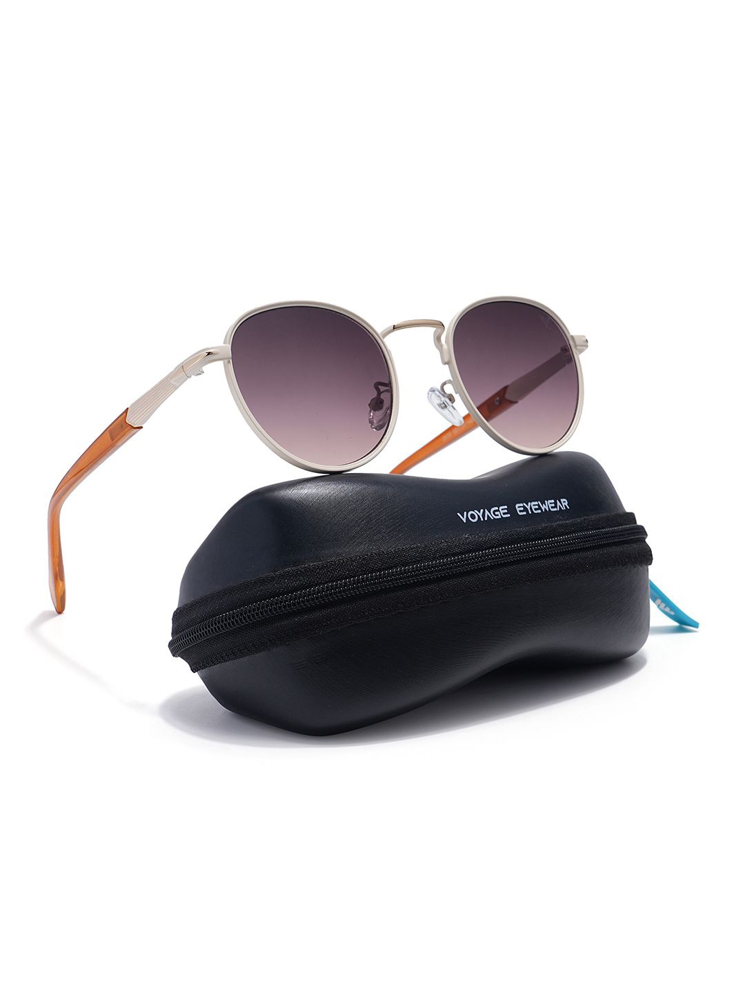 

Voyage Unisex Round Sunglasses with UV Protected Lens, Brown