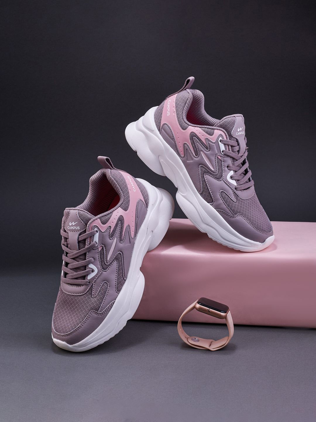 

Campus TWIRL Women Lace-Up Sneaker, Mauve