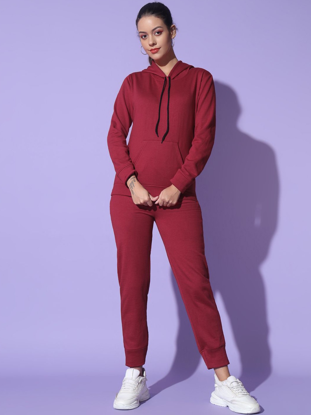 

GLITO Women Hooded Long Sleeves Tracksuits, Maroon