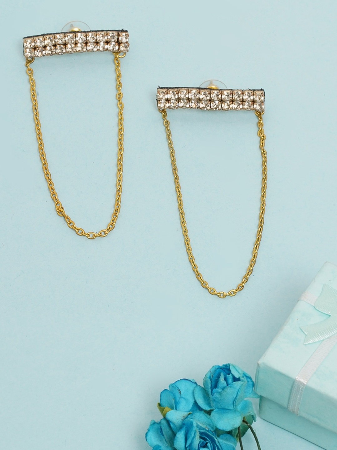 

KPOP Gold-Plated Contemporary Drop Earrings, Rose gold