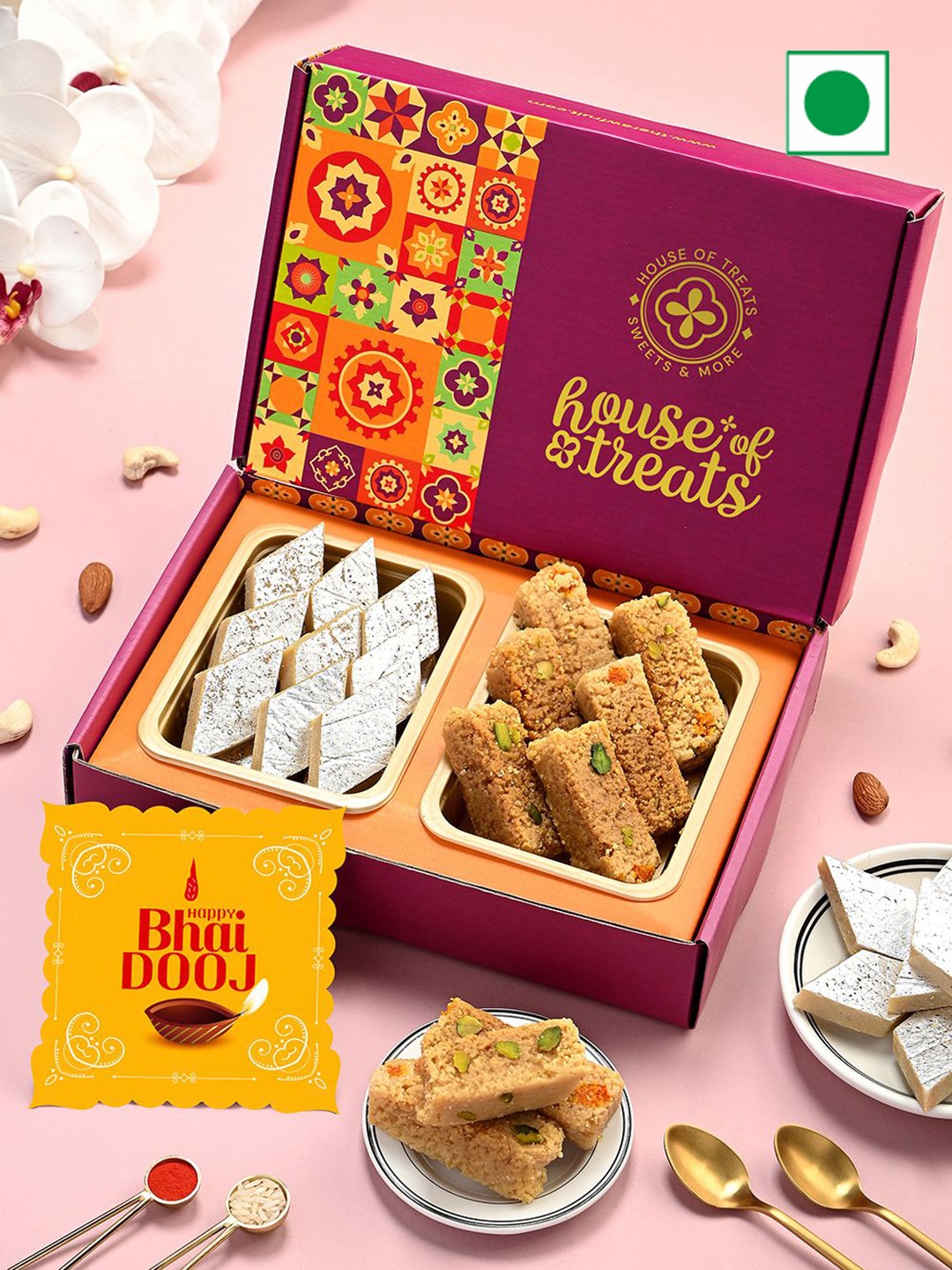 

RawFruit Bhai Dooj Premium Sweet Gift Box, Pink