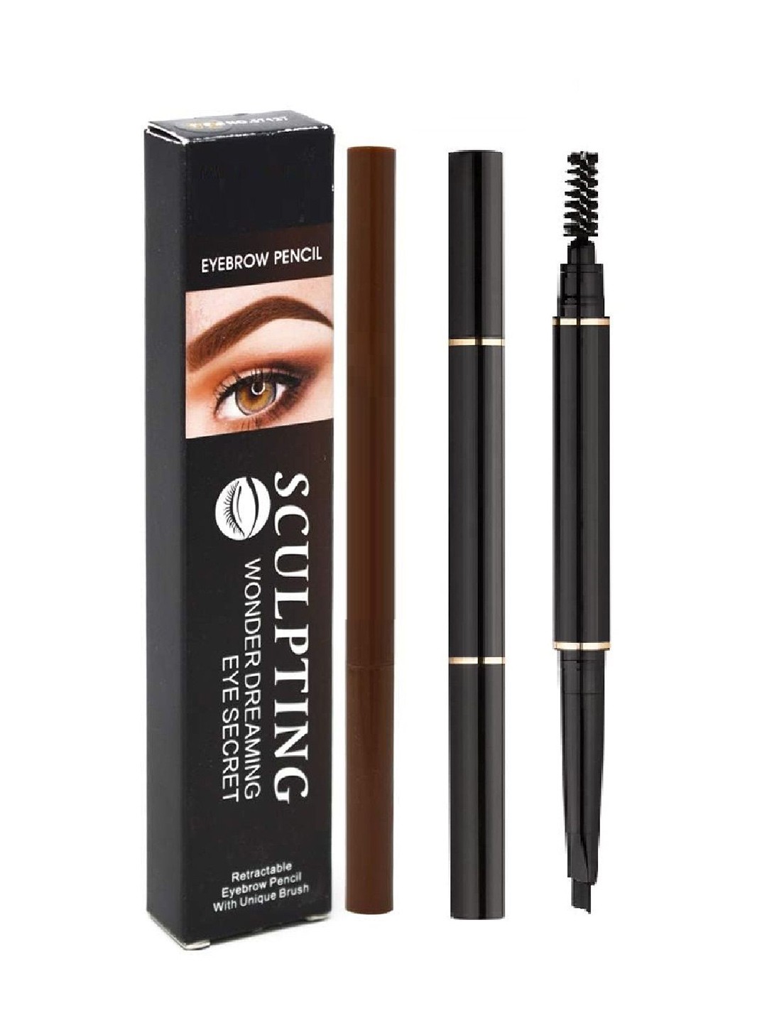 

Facejewel Sculpting 2-IN-1 Expert Eyebrow Pencil With Shaping Spoolie - Black & Brown