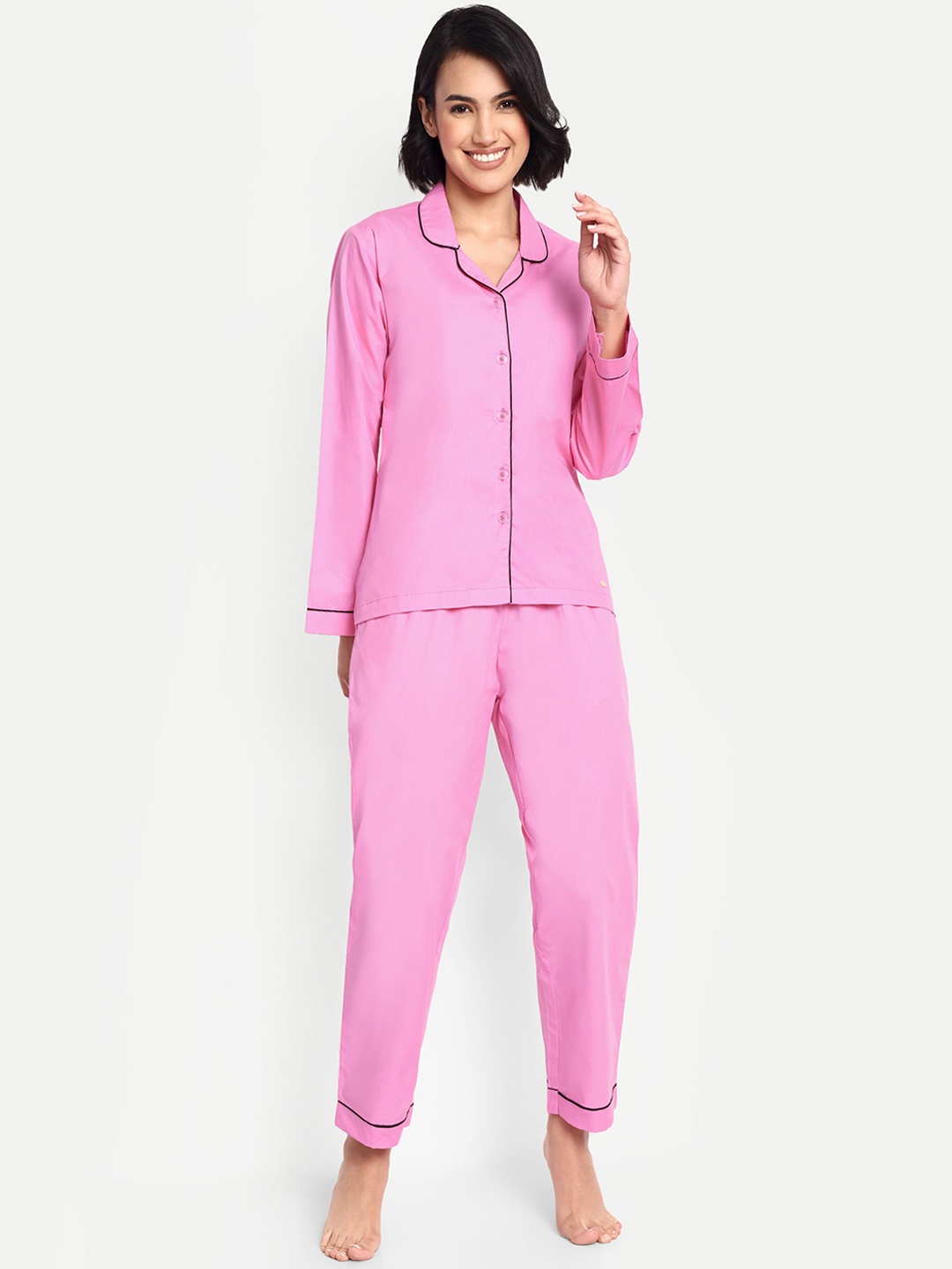 

GAB Women Pure Cotton Night suit, Pink