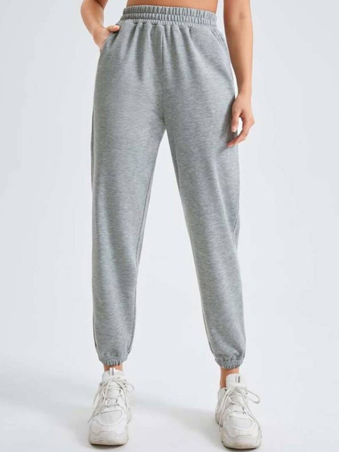 

ADDICTED ATTIRE Women Original Loose Fit Easy Wash Joggers Trousers, Grey