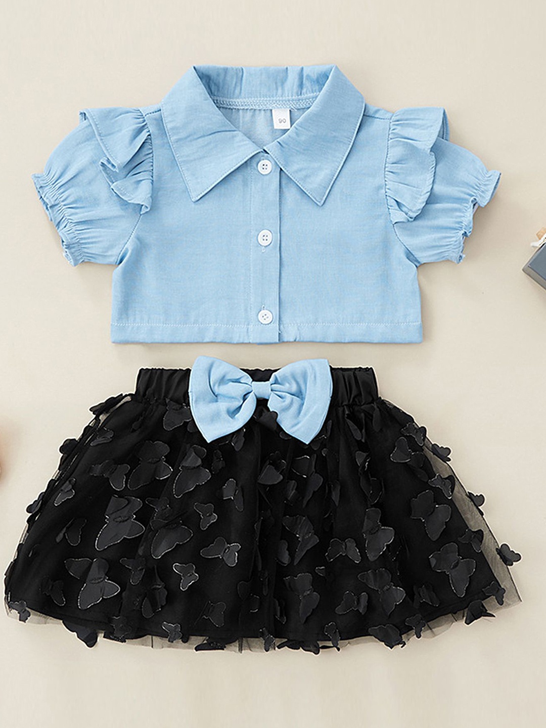 

LULU & SKY Girls Shirt with Skirt, Blue