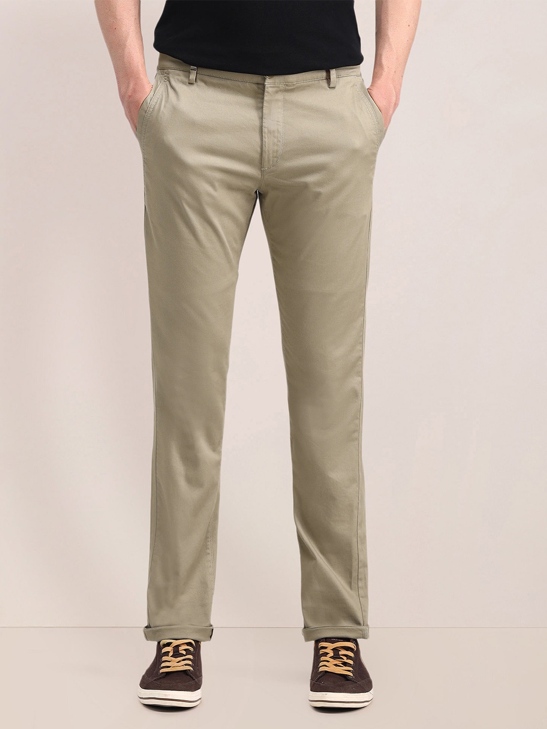 

U.S. Polo Assn. Men Slim Fit Chinos Trousers, Brown