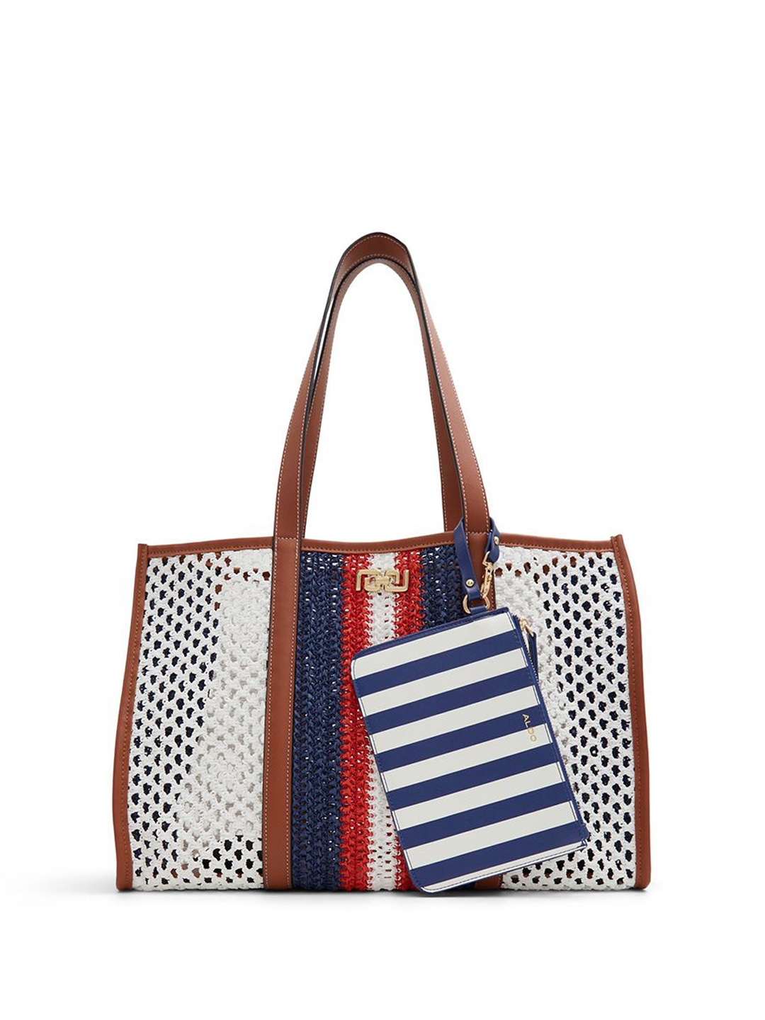 

ALDO Oversized Bucket Shoulder Bag with Tasselled, Navy blue