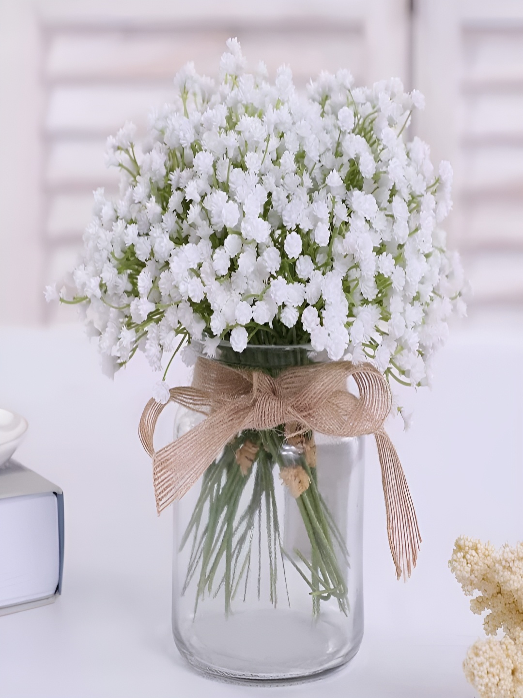

VRB DECOR White 3 Pieces Gypsophilia Artificial Flower