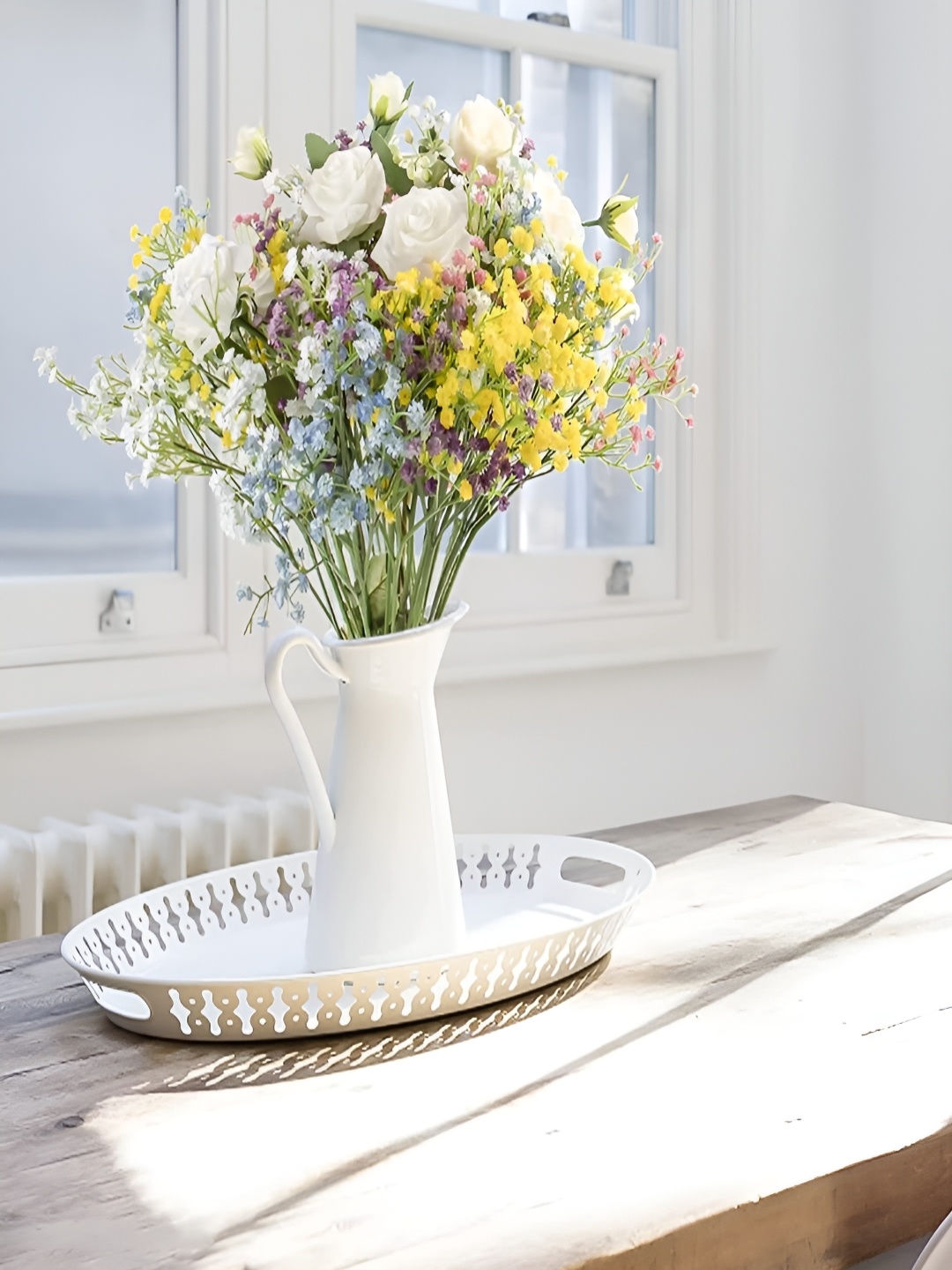 

VRB DECOR White 6 Pieces Gypsophilia Artificial Flower