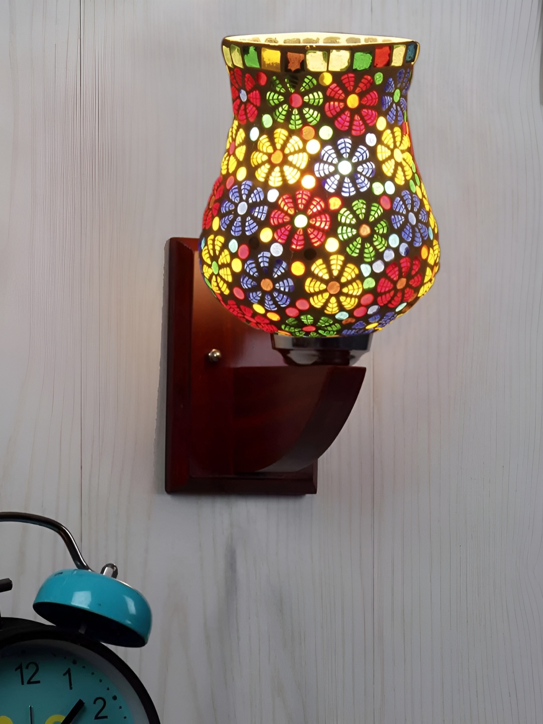 

Devansh White & Yellow Textured Contemporary Mosaic Glass Wall Lamp