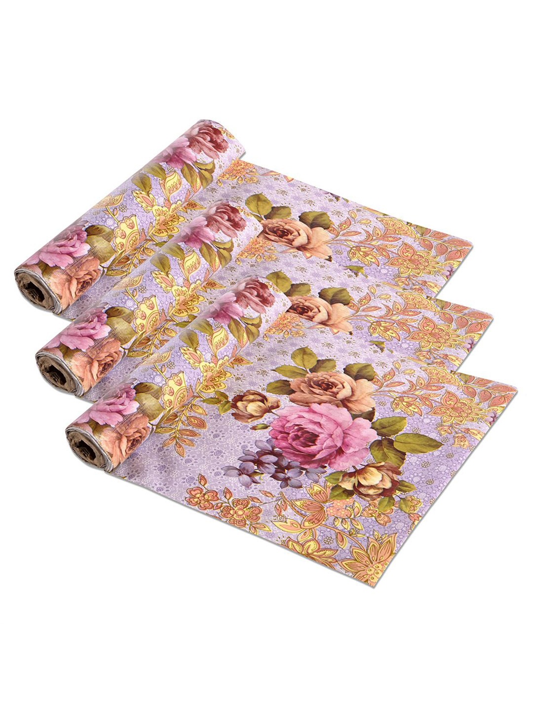 

Kuber Industries Lavender 3 Pieces Printed Water Resistant Shelf Liner