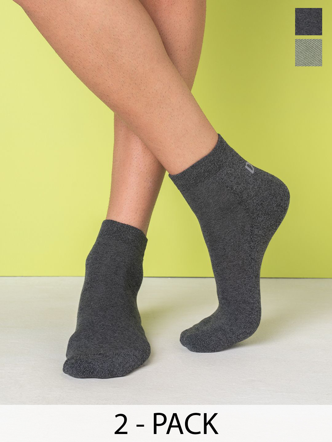 

DAMENSCH Unisex Pack Of 2 Above Ankle Length Socks, Black