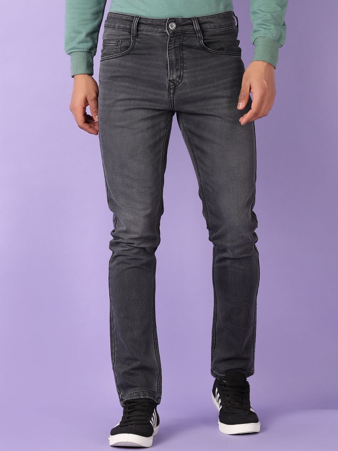 

V-Mart Men Skinny Fit Light Fade Stretchable Jeans, Grey