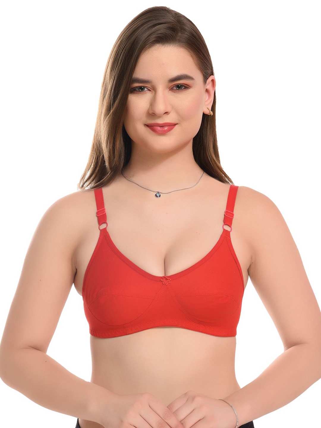 

don't Shy Medium Coverage Solid Bra, Red