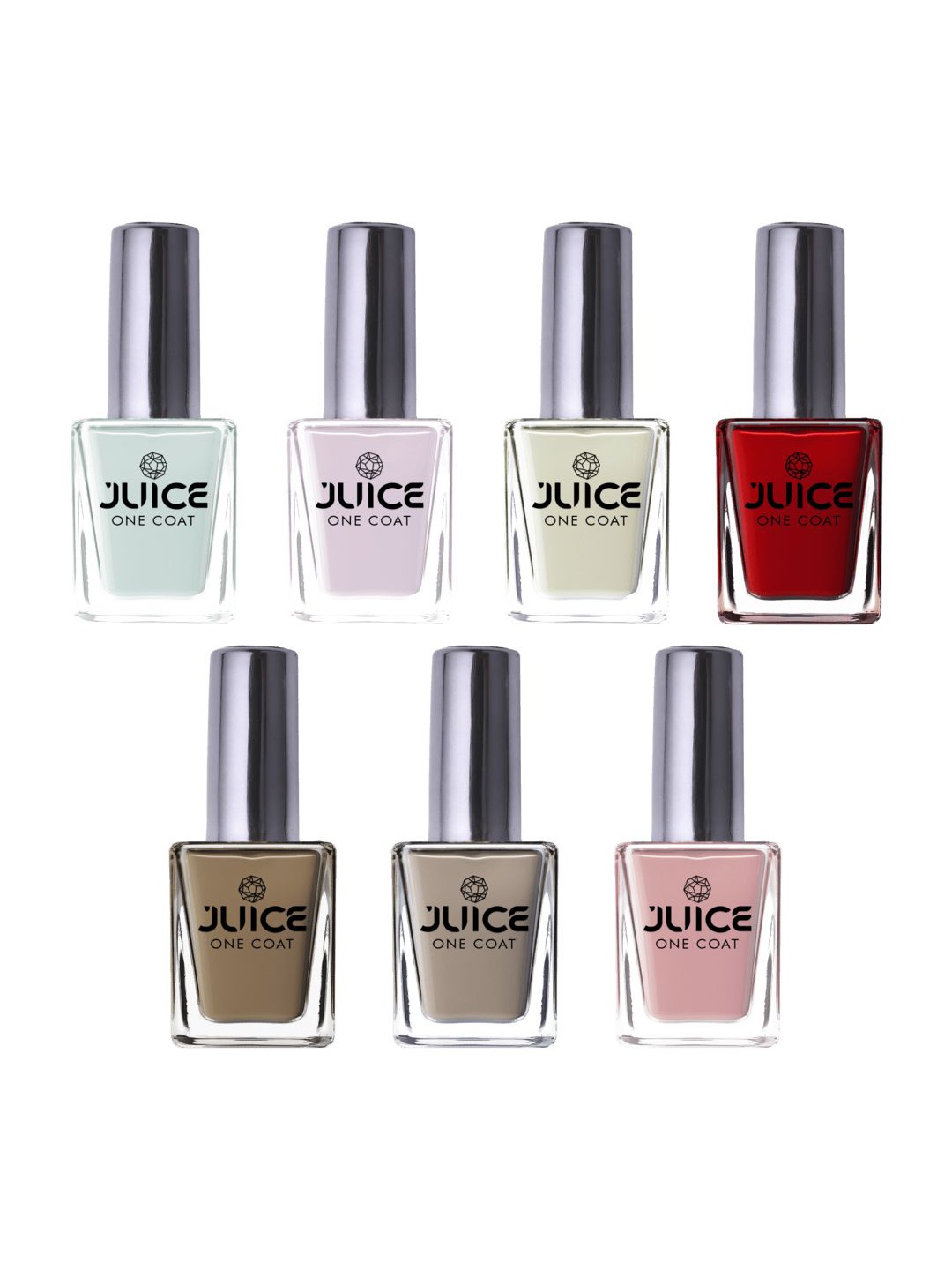 

JUICE Set Of 7 One Coat Longlasting Finish with Quick Dry Nail Paint -11 ml Each, Pink