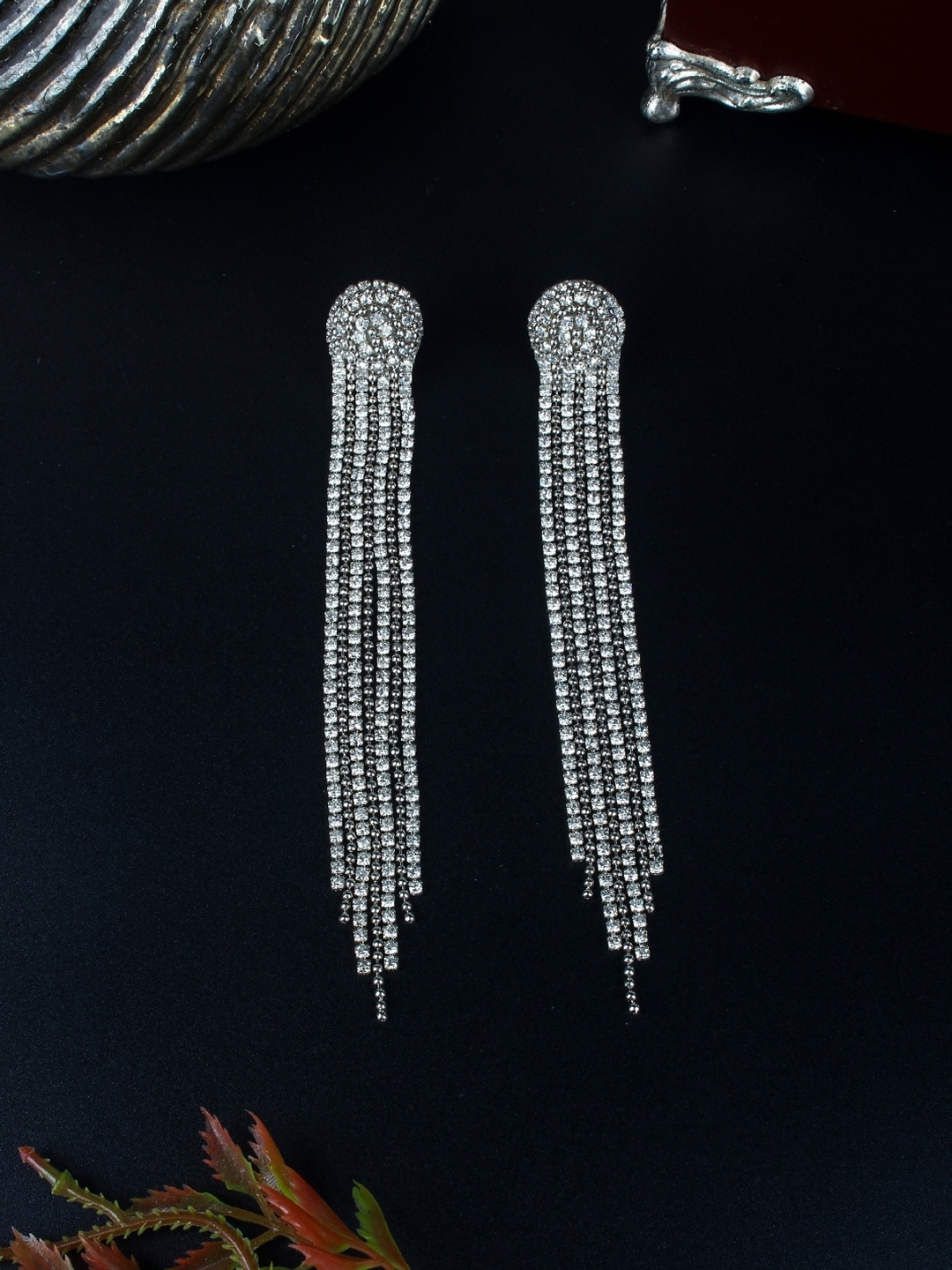

KPOP Contemporary Drop Earrings, Silver