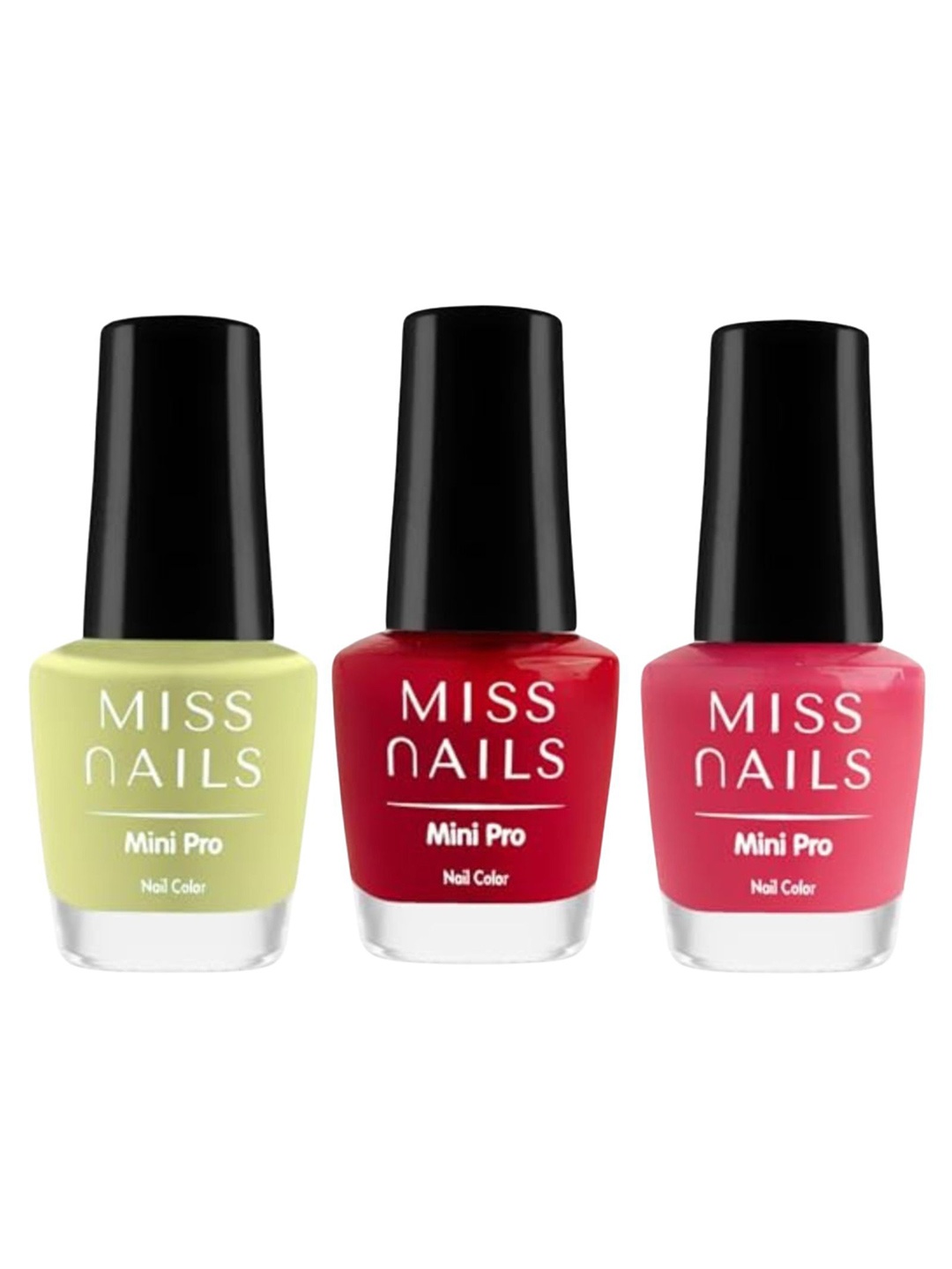 

MISS NAILS Set Of 3 Mini Pro Nail Polish- 10 ml Each- Combo 90, Red
