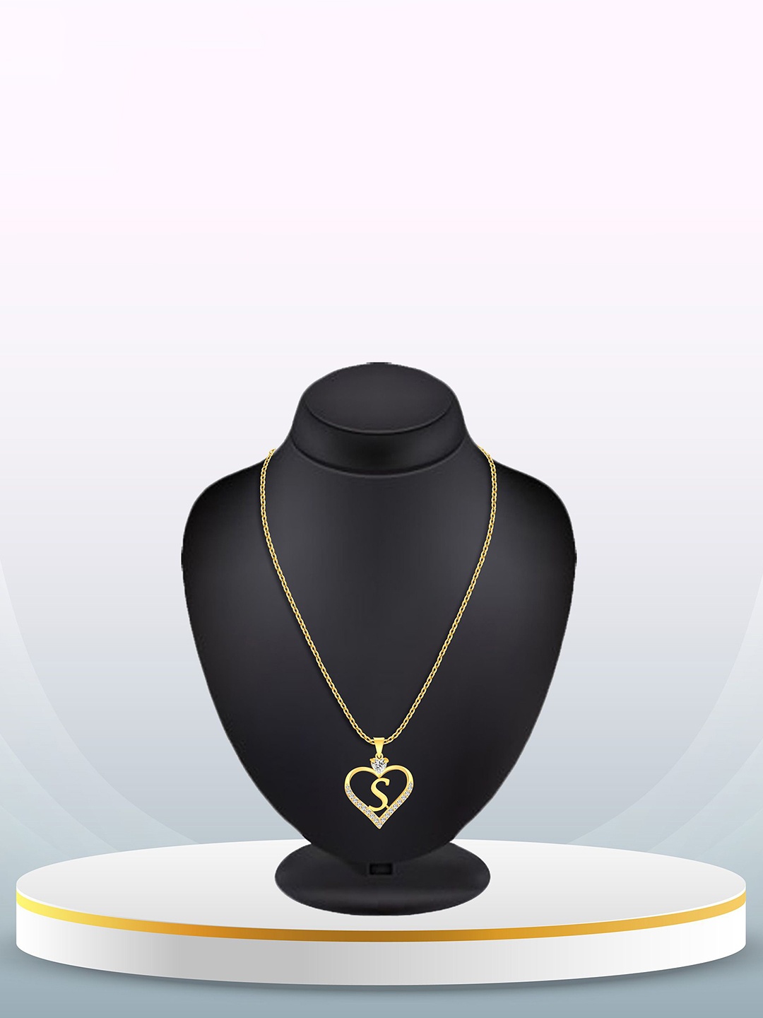 

Heer Collection Gold-Plated Heart Shaped Cubic Zirconia Pendant With Chain